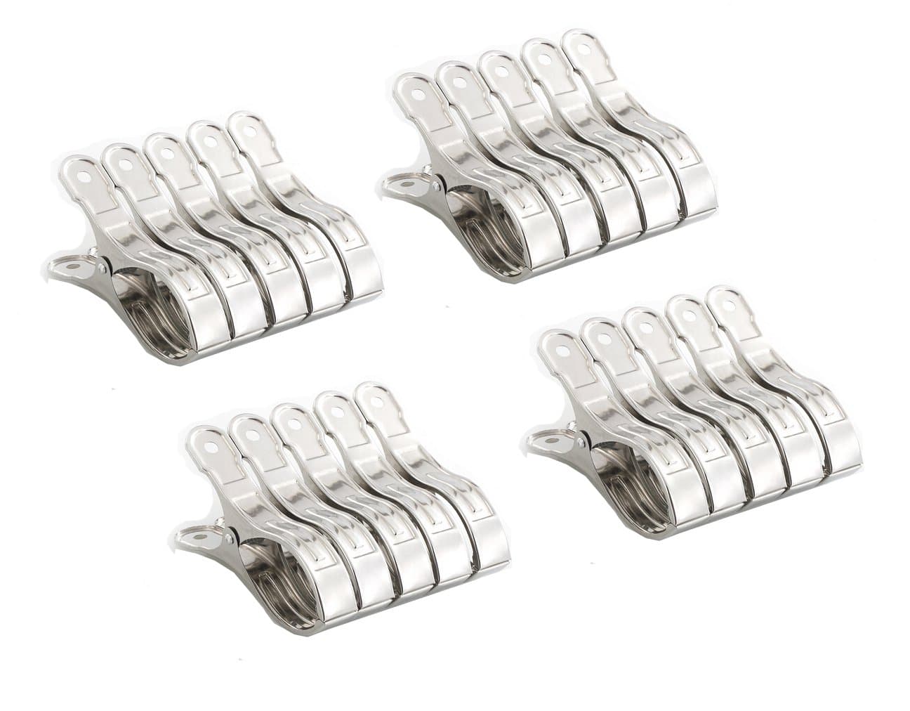 24 Pack Stainless Steel Beach Bath Towel Clips - Keep Your Towels or Clothes from Blowing Away
