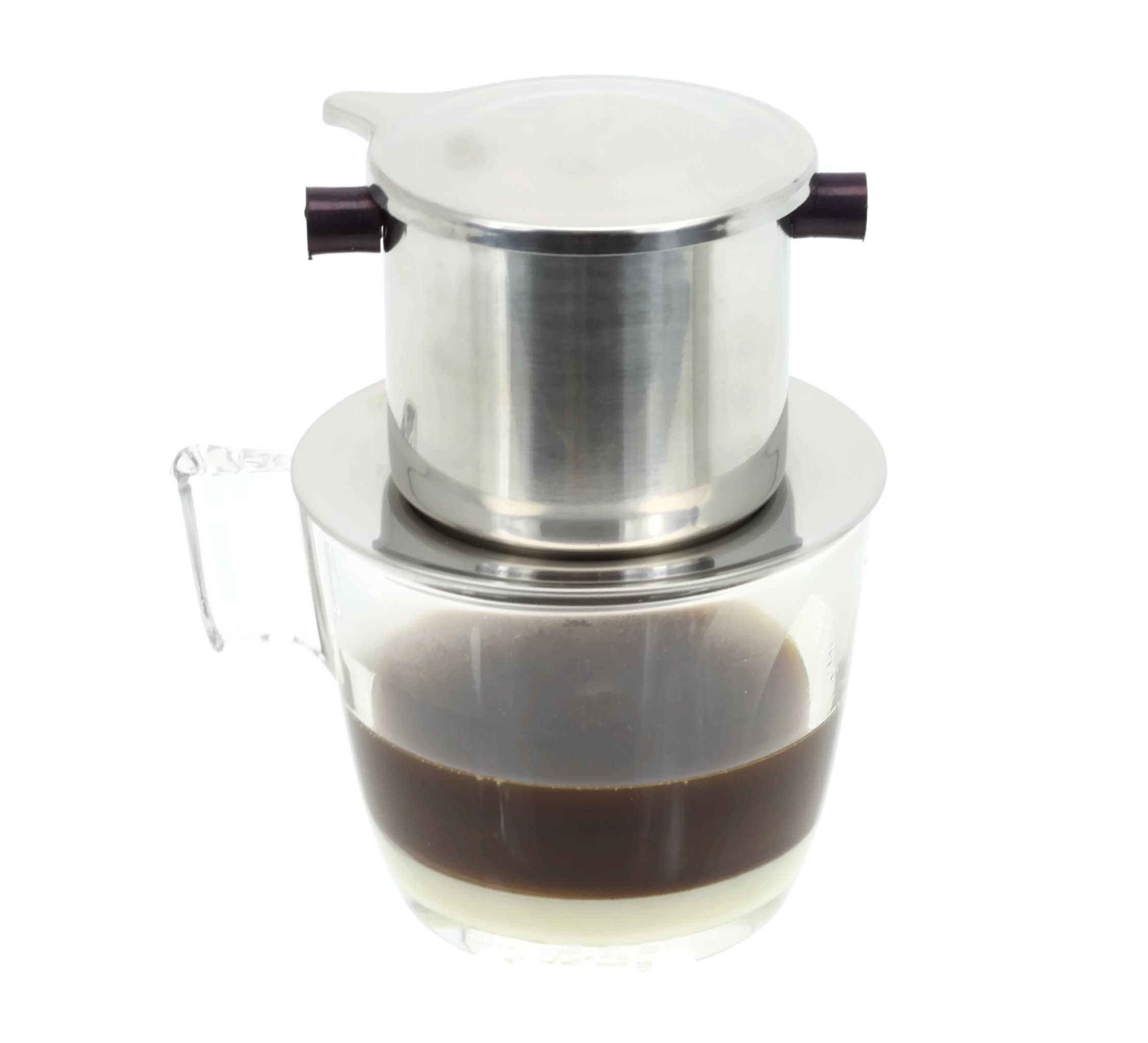 Vietnamese Three Piece Coffee Filter Set, French Coffee, Slow-Drip, Espresso, Single Serving Stainless Steel