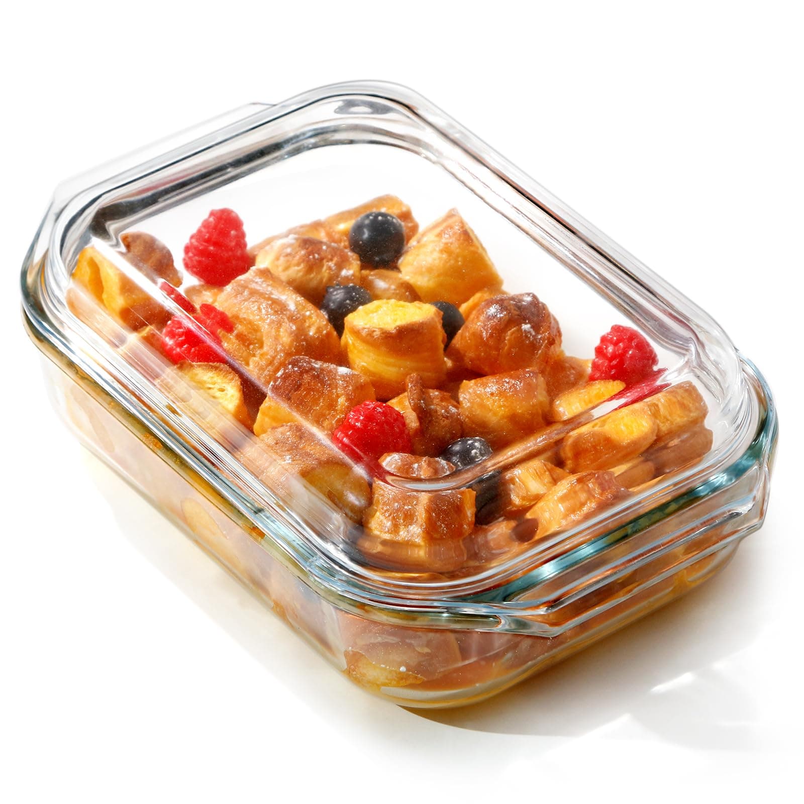 NUTRIUPS 1.4QT Small Glass Casserole Dish With Lid, 8.5×6.1in Rectangular Casserole Dish for Oven