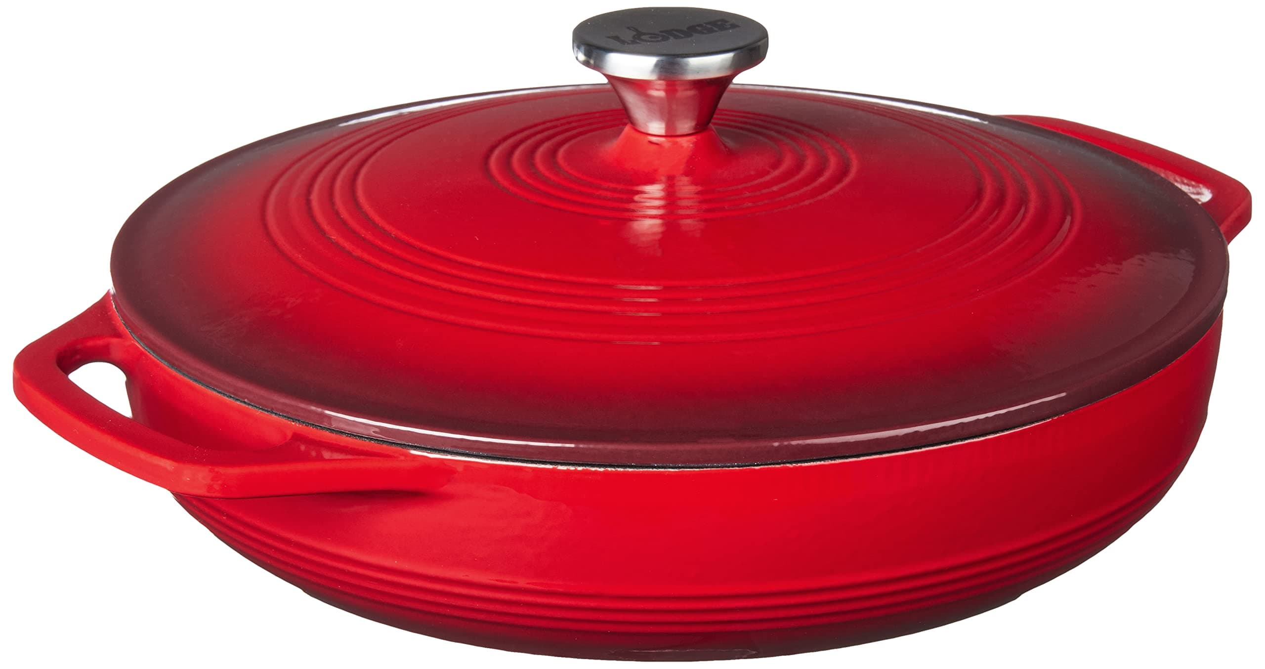 Essential Enamel Braiser - Refrigerator- & Oven-Safe up to 500° F - Heat-Retaining, Induction-Safe & PFAS-Free Enamel Cookware - 3.5 Quart, Island Spice Red