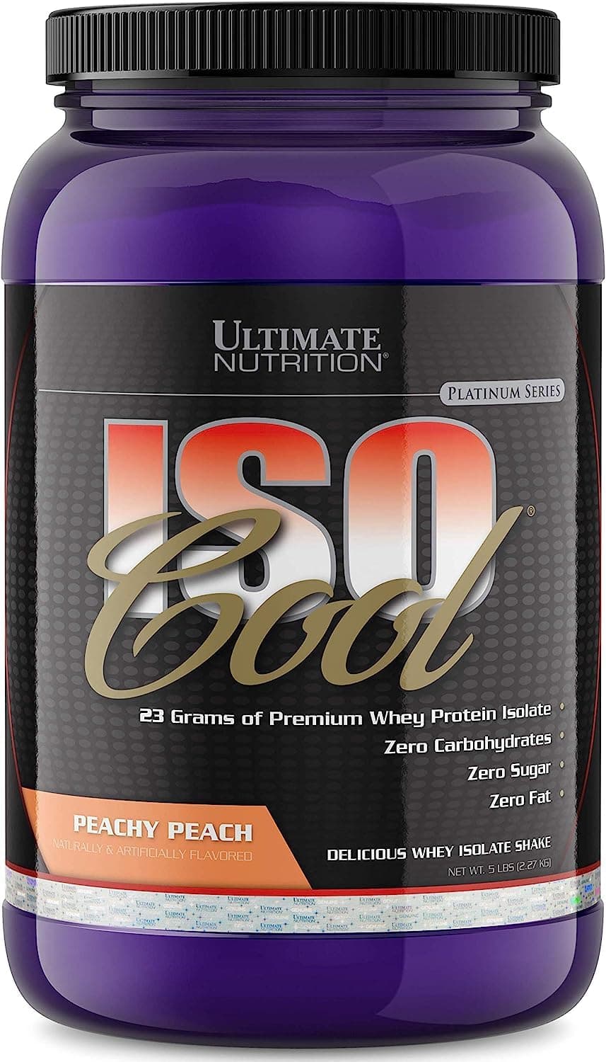 ISO Cool Whey Protein Isolate Powder, No Fat, No Sugar, Zero Carb Shake with Bcaa, Keto Friendly Post Workout Recovery Drink, 23 Grams Protein per Serving, 2 Pounds, Peach Parfait
