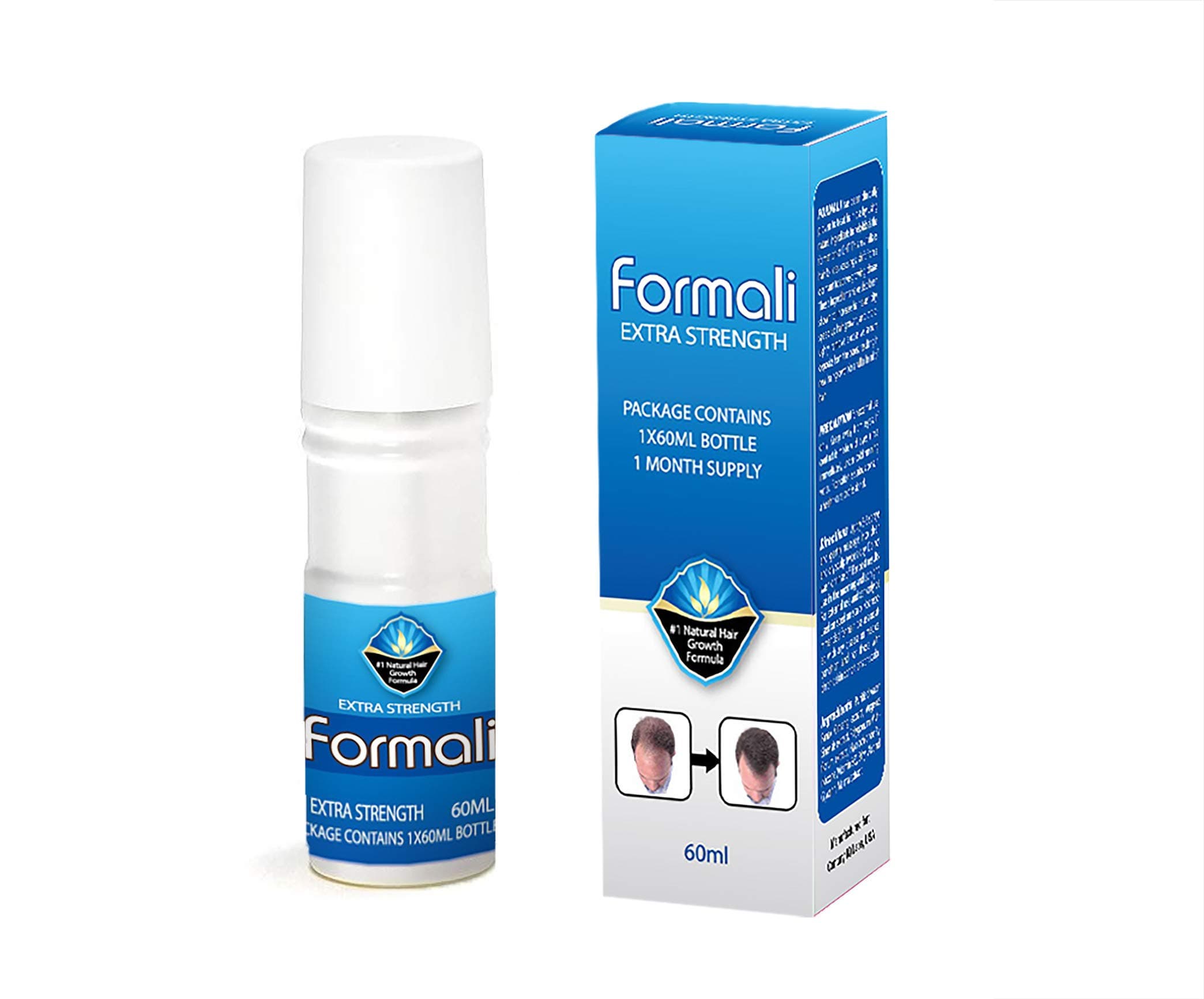 FORMALI Extra Strength #1 Natural Hair Growth Formula. 100% Herbal & Effective Pilatory for Men & Women. (ONE) Month Supply Treatment for Anti-Hair Loss. See Results Fast, Regrow new Hair within 2-4 weeks. See Visible Results in 3-4 months.