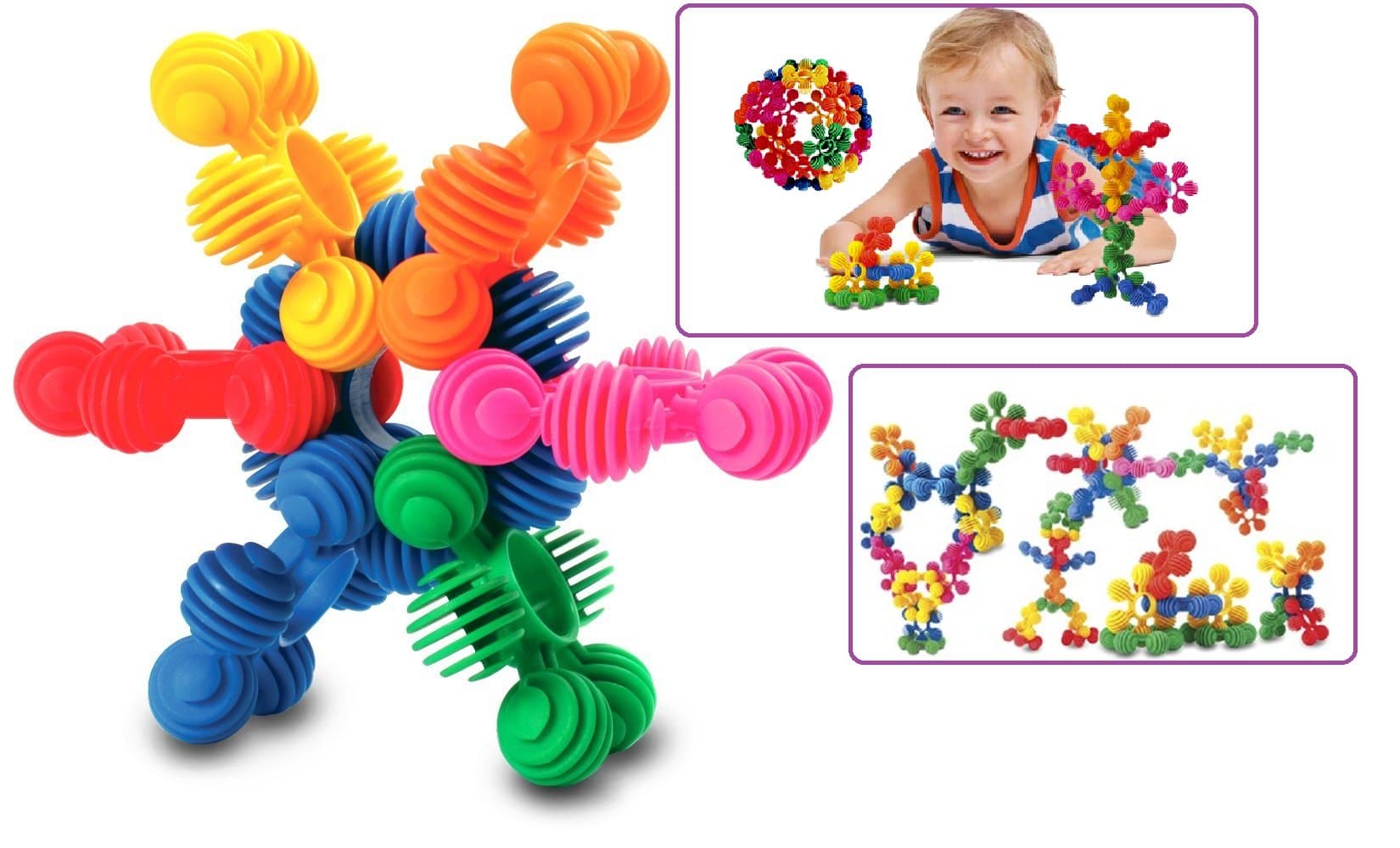 Interstar Construction Set ~ Bumper Pack of 32 Vibrantly Coloured Rings / Stars