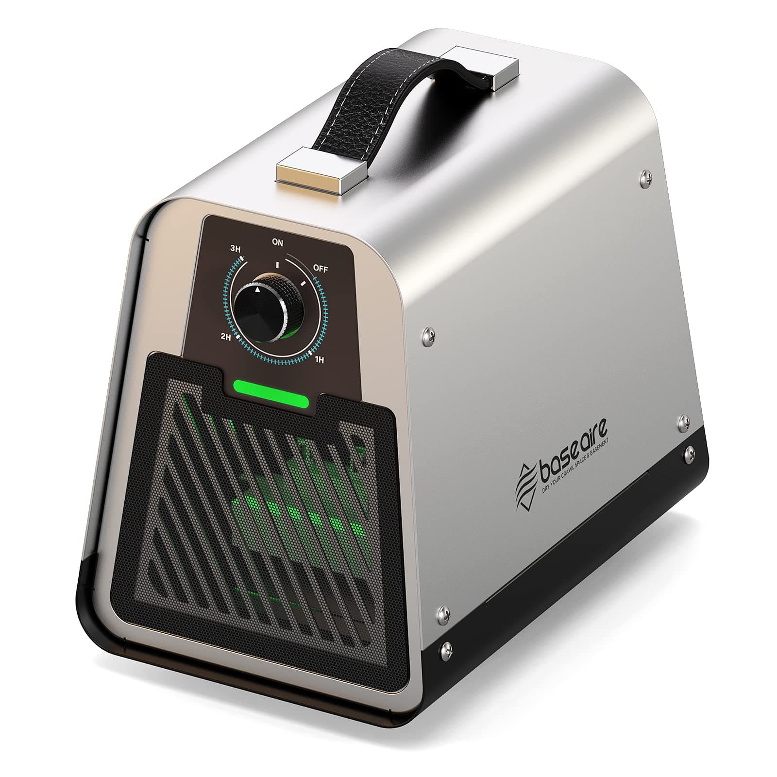 BaseAire 555 Pro Ion Machine with Highest Output - up to 30 Million Negative Ions/Sec, 2 Million Positive Ions/Sec, with Adjustable Settings, Carry Handle, for Rooms, Cars, Pets Dander