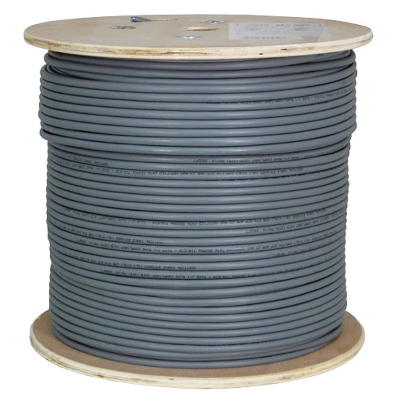 Vertical Cable Cat6A 10G, UTP, 23AWG, Solid Bare Copper, PVC, 1000ft Bulk Ethernet Cable, Gray