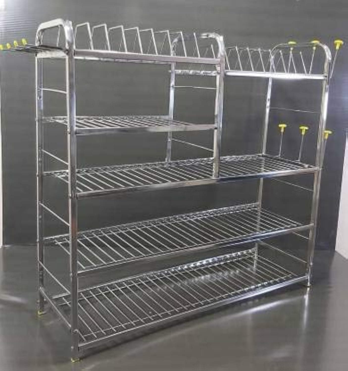 PALOMINO Polo 5 Layer 30 30 inch Wall Mount Modern Kitchen Utensils Dish Rack Stainless Steel Kitchen Rack Utensil Rack Utensil Stand