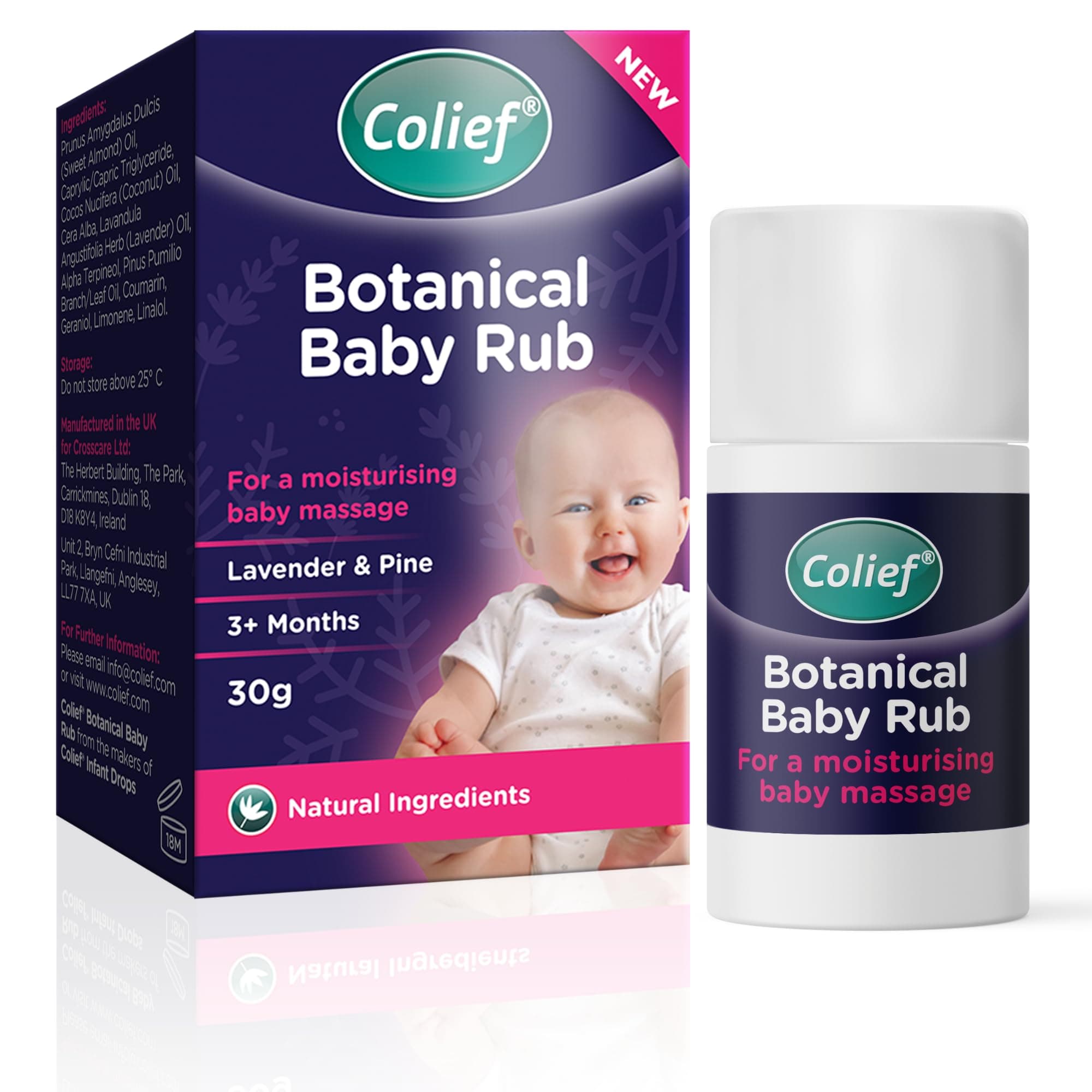 Botanical Baby Rub - Decongestant Solution for Easy Breathing - Infants 3+ Months - Lavender and Pine