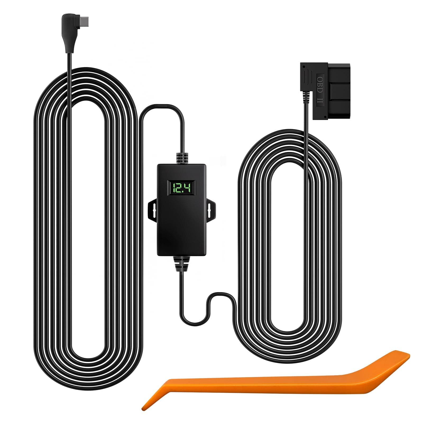 WOLFBOX USB C Hardwire Kit OBD, Hard Wire Car Charger Cable Kit 12V-24V to 5V, Avoid Dash Cam Battery Drain, Suitable for G840S/G930/G840H/G850/G850PRO/X5/i07/i17/X3 Dash Cam