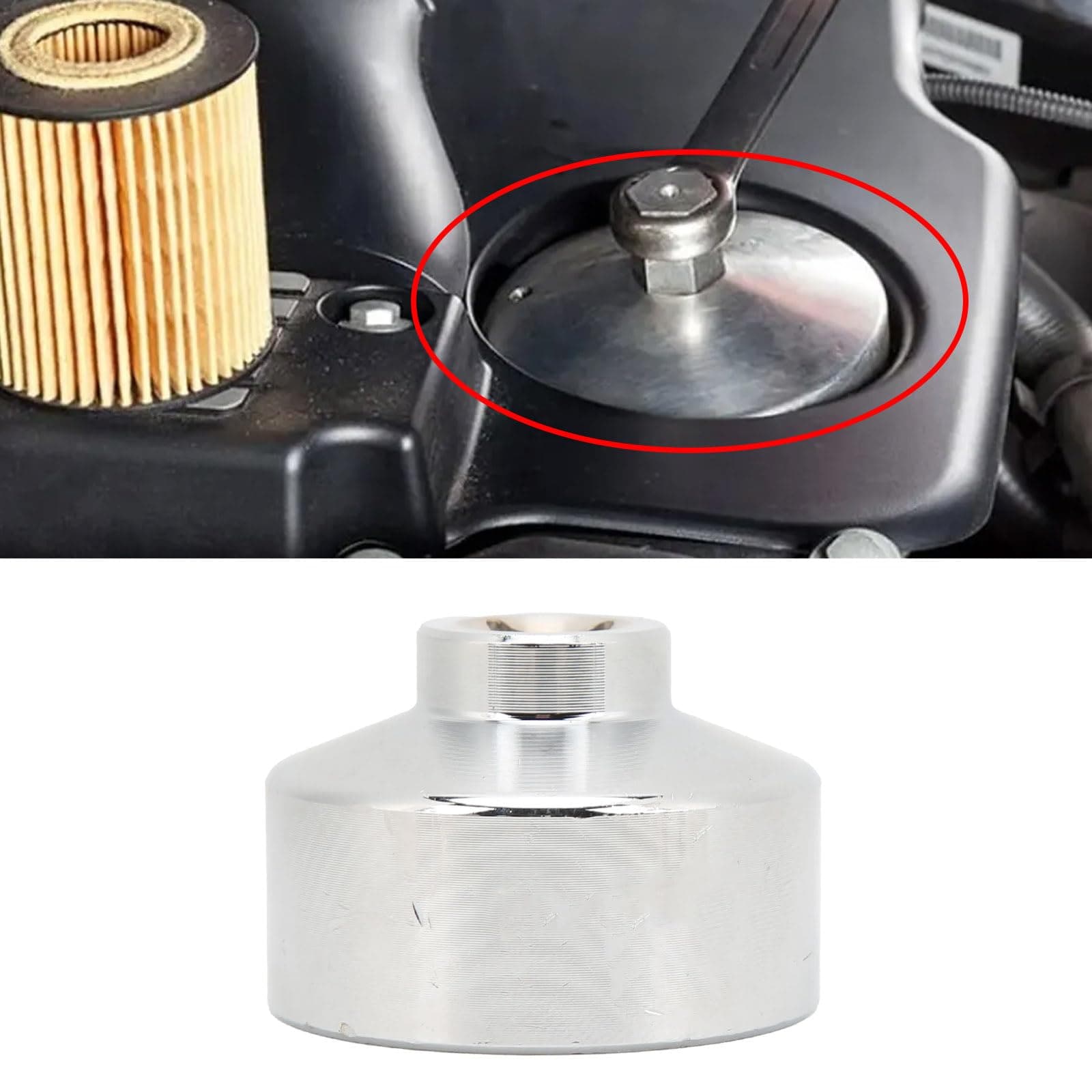 32mm Socket Oil Filter Wrench, 6-Point 3/8" Drive Oil Filter Removal Tool, Low Profile Drive Socket Fuel Filter Wrench for GM, Audi, BMW, Ford, Volkswagen,Pontiac Chevrolet,Saturn,Saab,Chevy