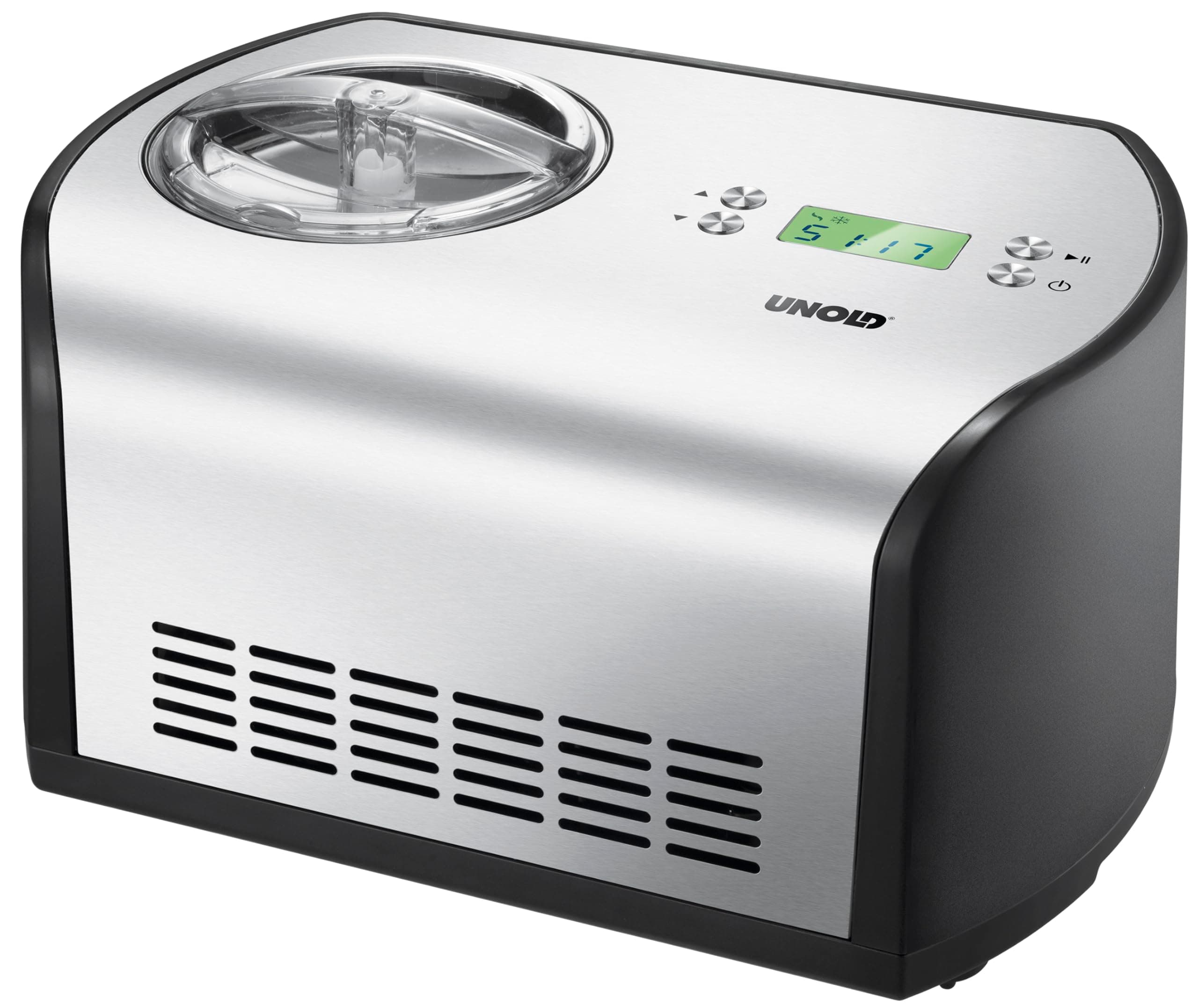 UNOLD 48865 Eismaschine One ice Maker, Brushed Stainless Steel/Plastic, 135 W, 1.2 liters, Black