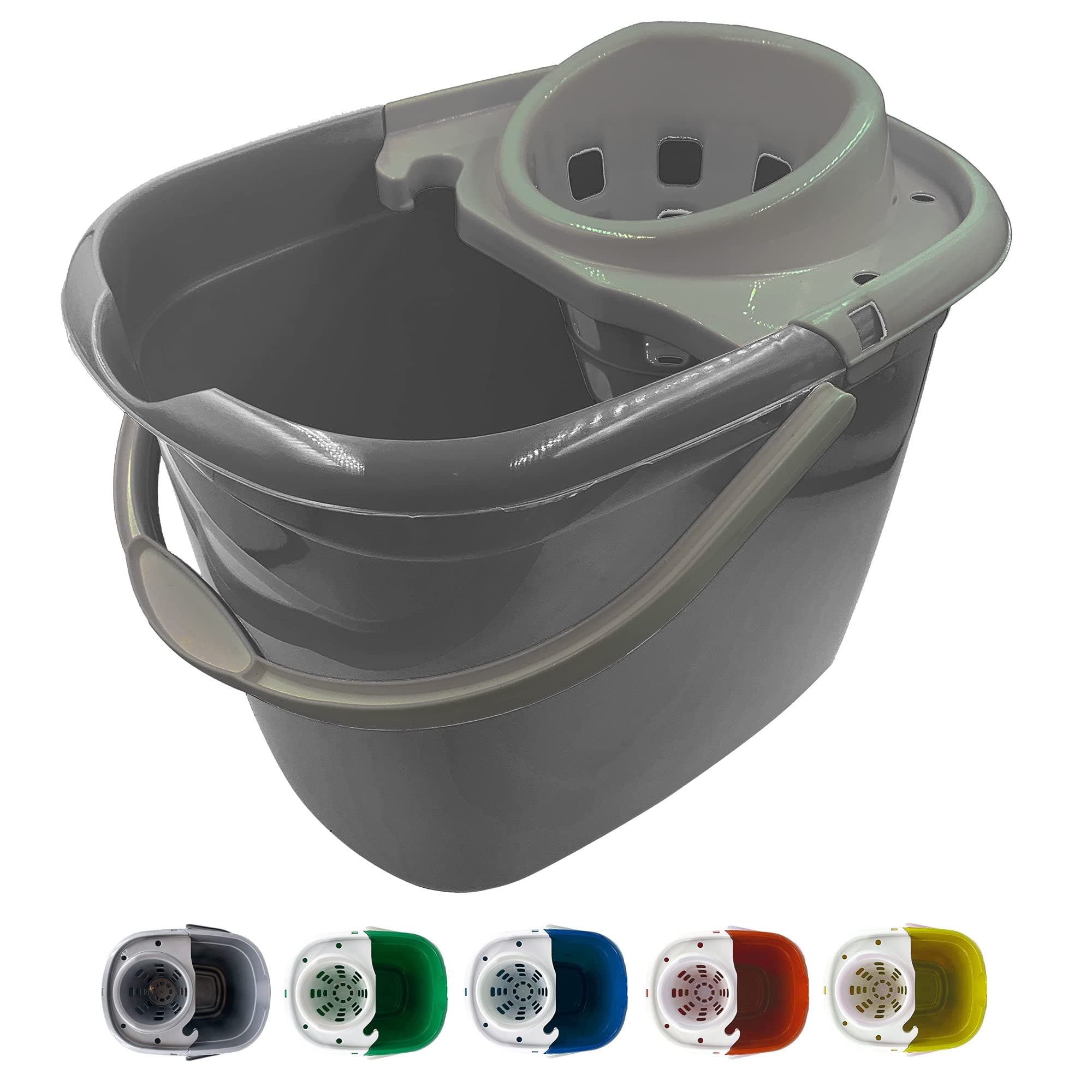Colour Coded Mop Buckets - Grey/Silver