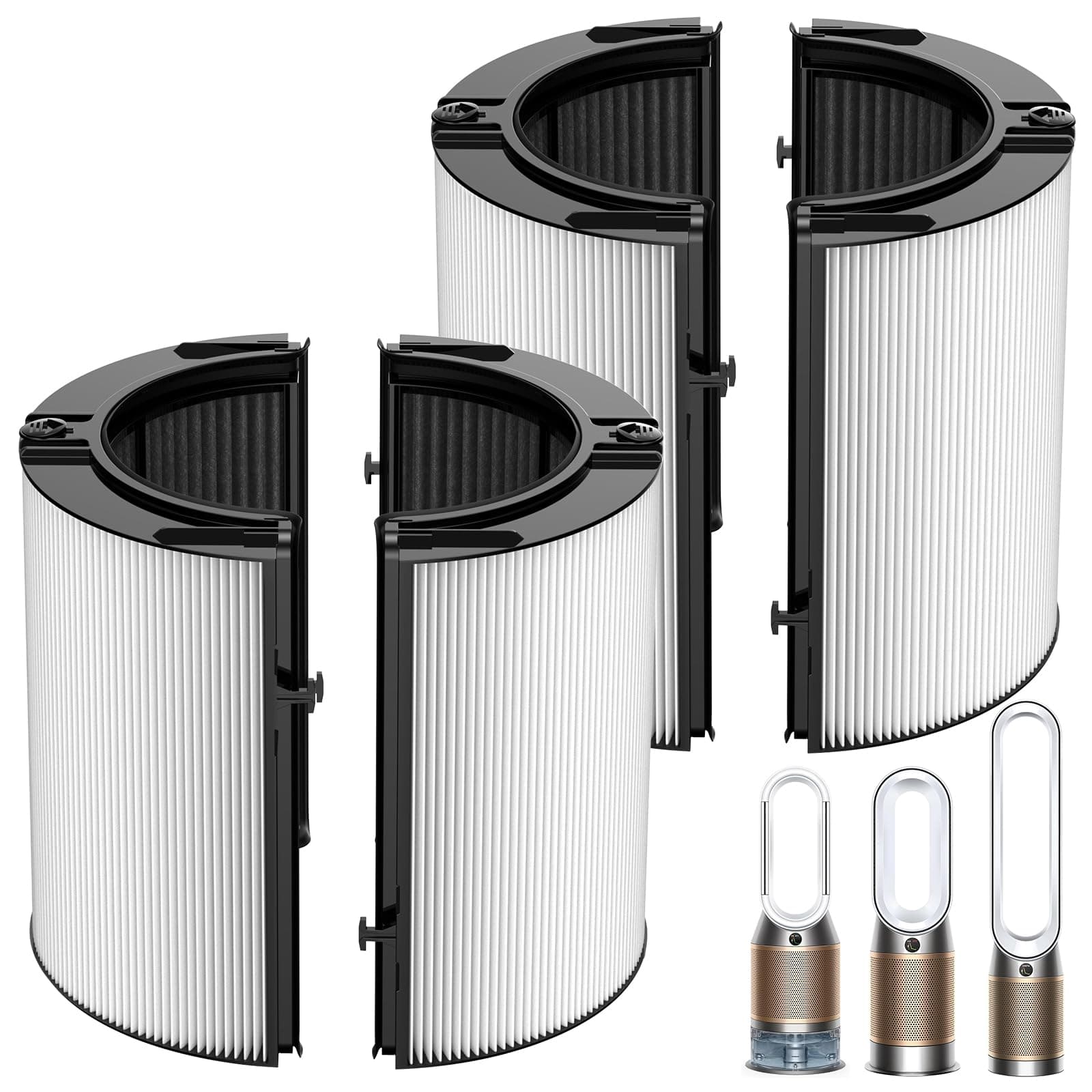 360° Combi 2 in 1 HEPA and Carbon Filter Compatible with Dyson TP04 HP04 TP07 TP06 HP06 PH02 PH01 PH03 PH04 HP09 TP09 HP07 Air Purifi-er, H13 Grade True HEPA Carbon Replacement Filter, 2 Pack