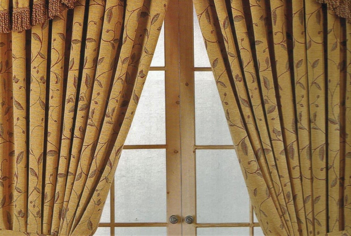 Victoriana Gold 56" x 72" Lined Curtains