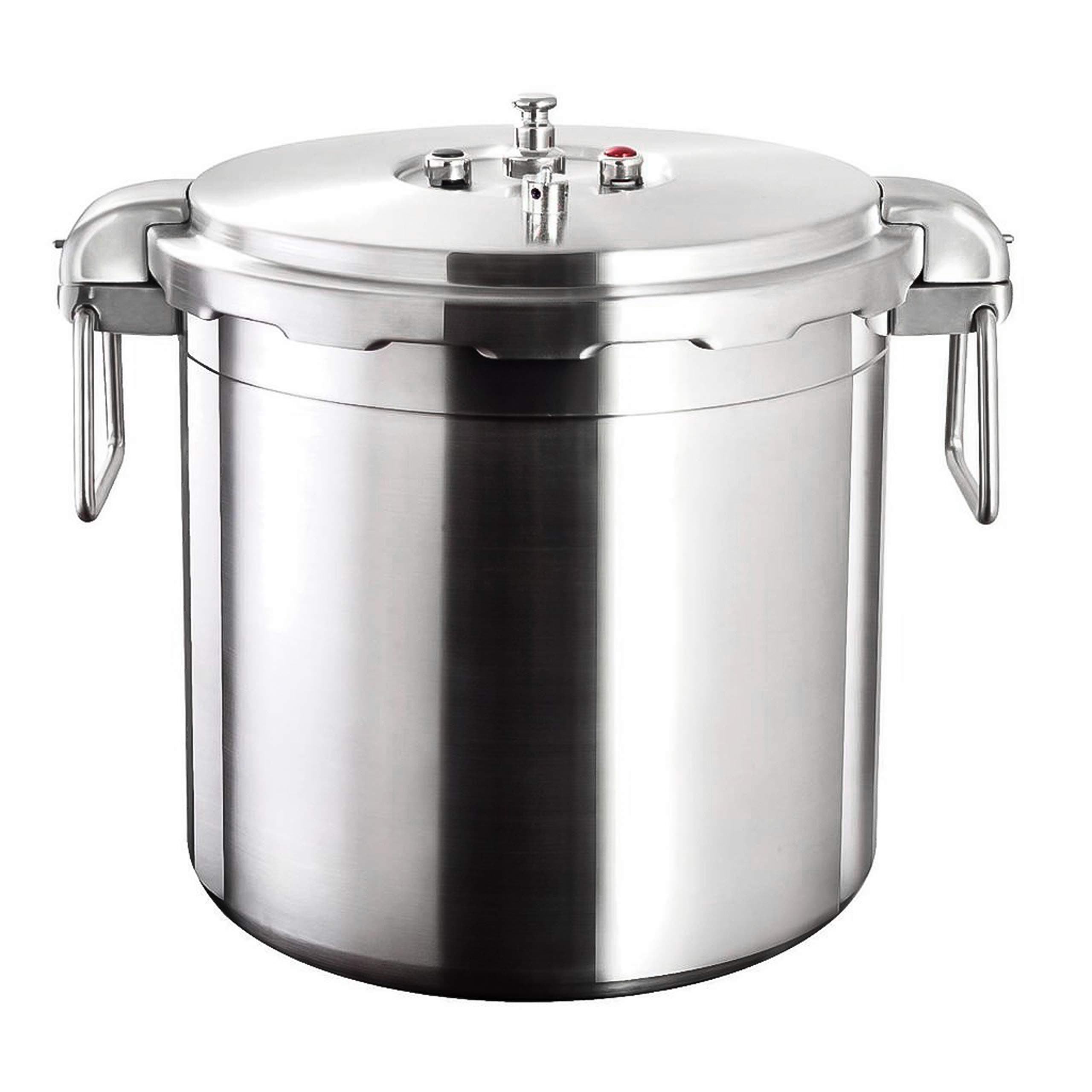 Buffalo 32 Quart Stainless Steel Pressure Cooker Extra Large Canning Pot with Lid for Commercial Use - Easy to Clean Induction Stove Top Pressure Canner, Can Cooker - SG Certificate QCP430