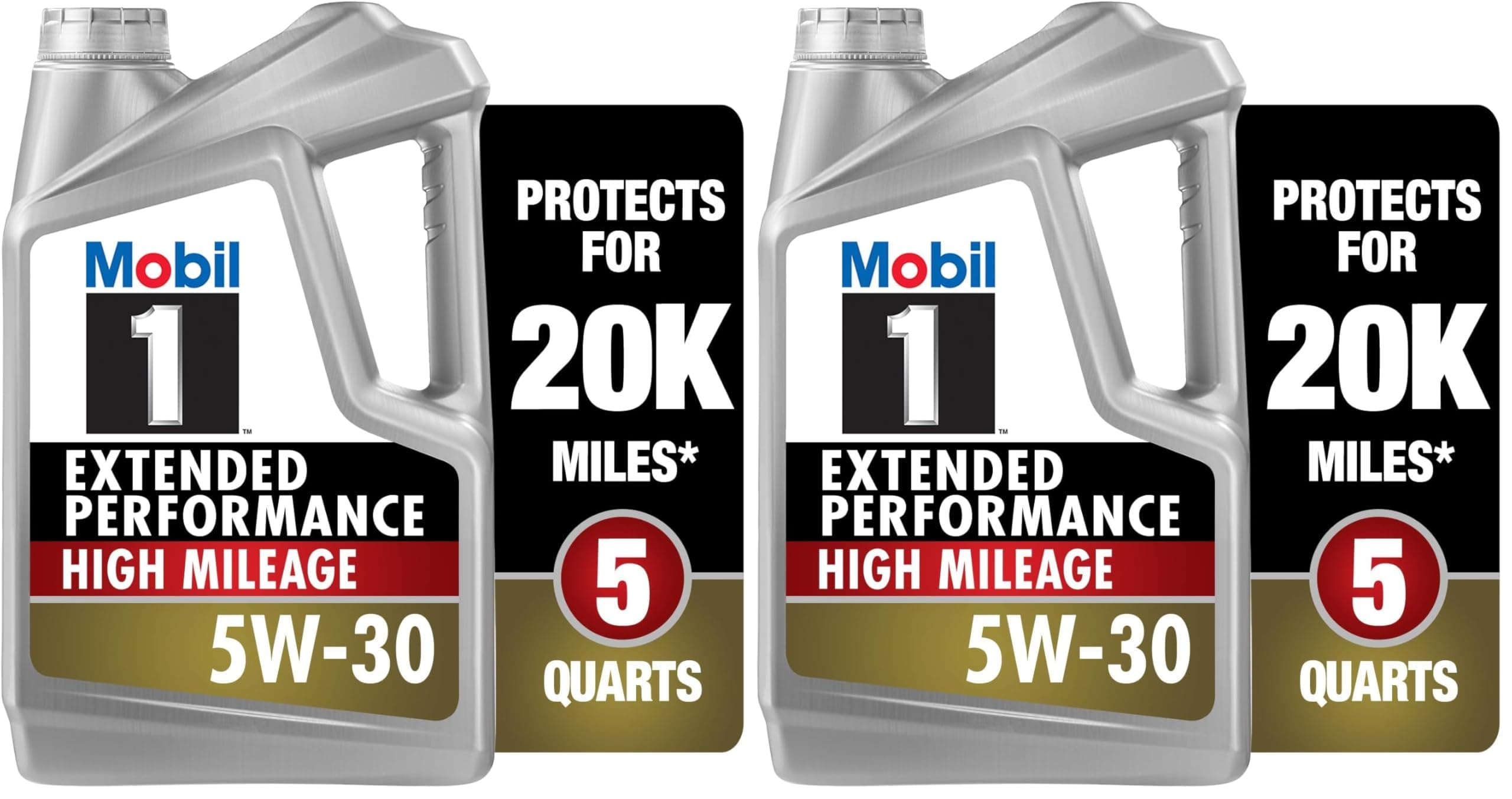 1 Motor Oil 5W-30, 5 Quart (Pack of 2) | Extended Performance | High Mileage | Full Synthetic