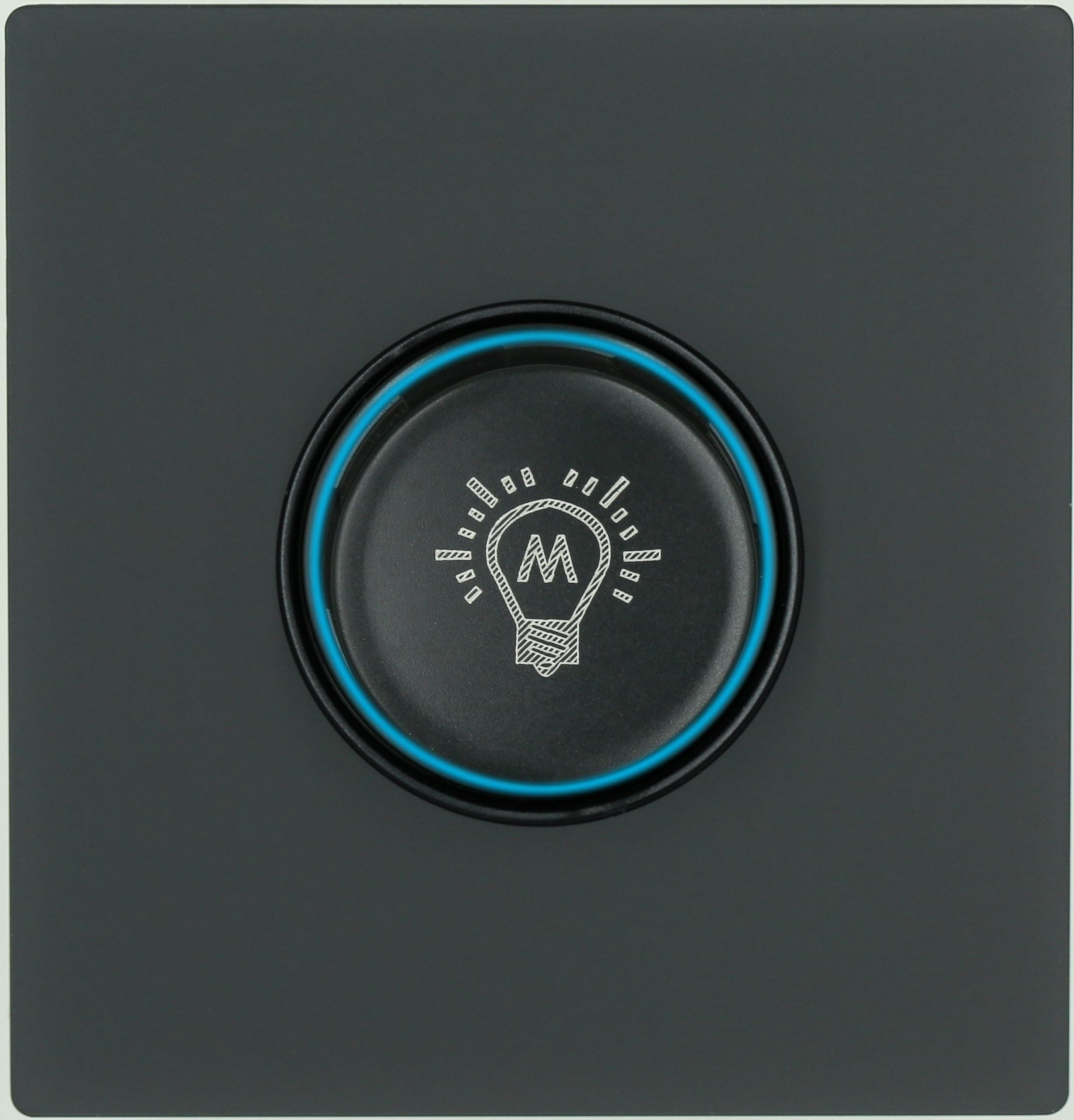 MEI JIA Light Dimmer Switch Matt Black Skin Texture acrylic glass panel Wall Point Switch Push Button Light Switches with LED Indicator, UK Standard Wall Power Swich soket (Light Dimmer Switch)