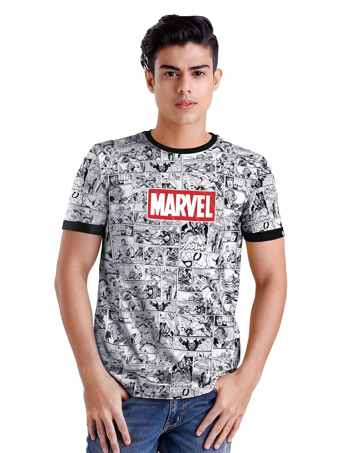 The Souled StoreMarvel: Comic Strip Mens and Boys Graphic Printed Cotton T-Shirts Multi-Colored
