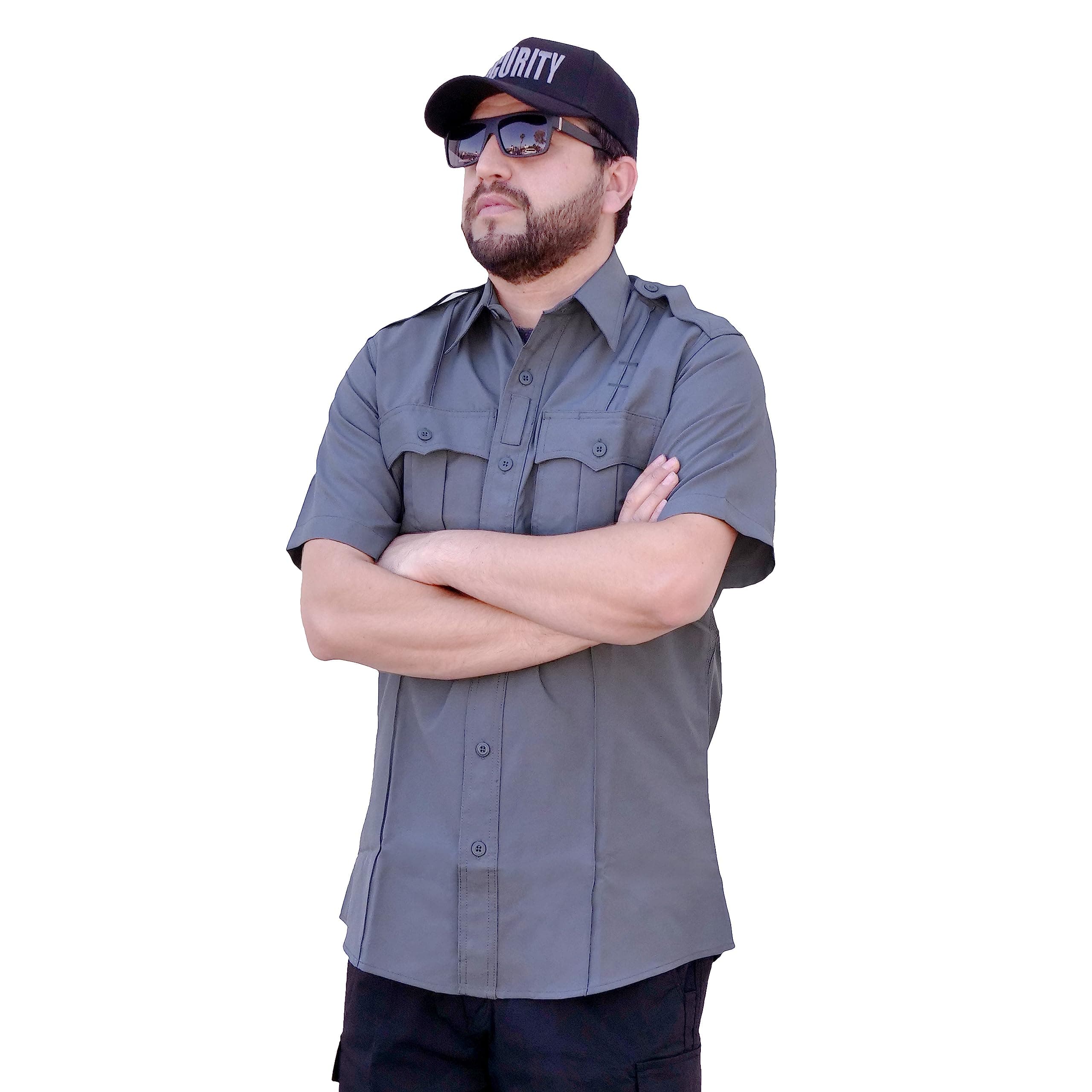 100% Polyester Short & Long Sleeve Zippered Uniform Shirt 4 Pocket Hidden, Law Enforcement BDU Zipper Closure.