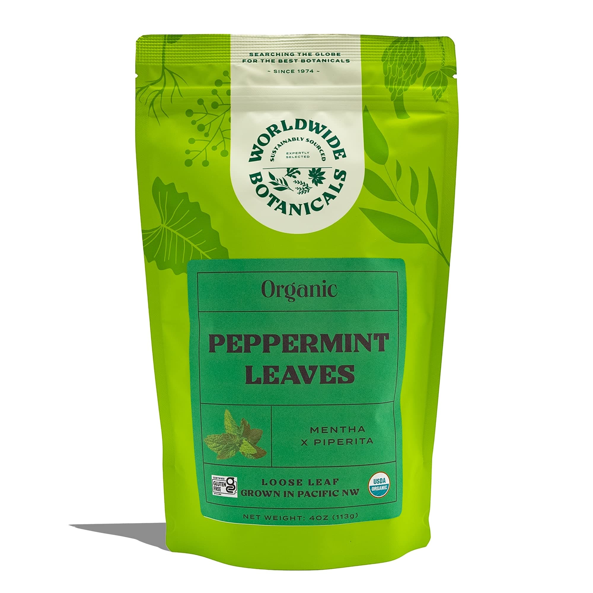 Organic Peppermint Loose Leaf Tea, 4 oz - Pacific Northwest Organic Cultivation, Highly Aromatic Digestive Tea, Antioxidant, Caffeine Free