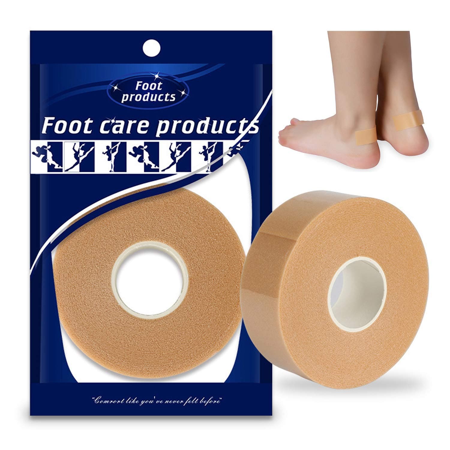 1 Roll 2.5cm x 500cm Foot Heel Ankles Wrist Tape, Waterproof Wear-Resistant Foam Anti-Slip Breathable Sticker, Prevent Blister High-Heeled Shoes Patch