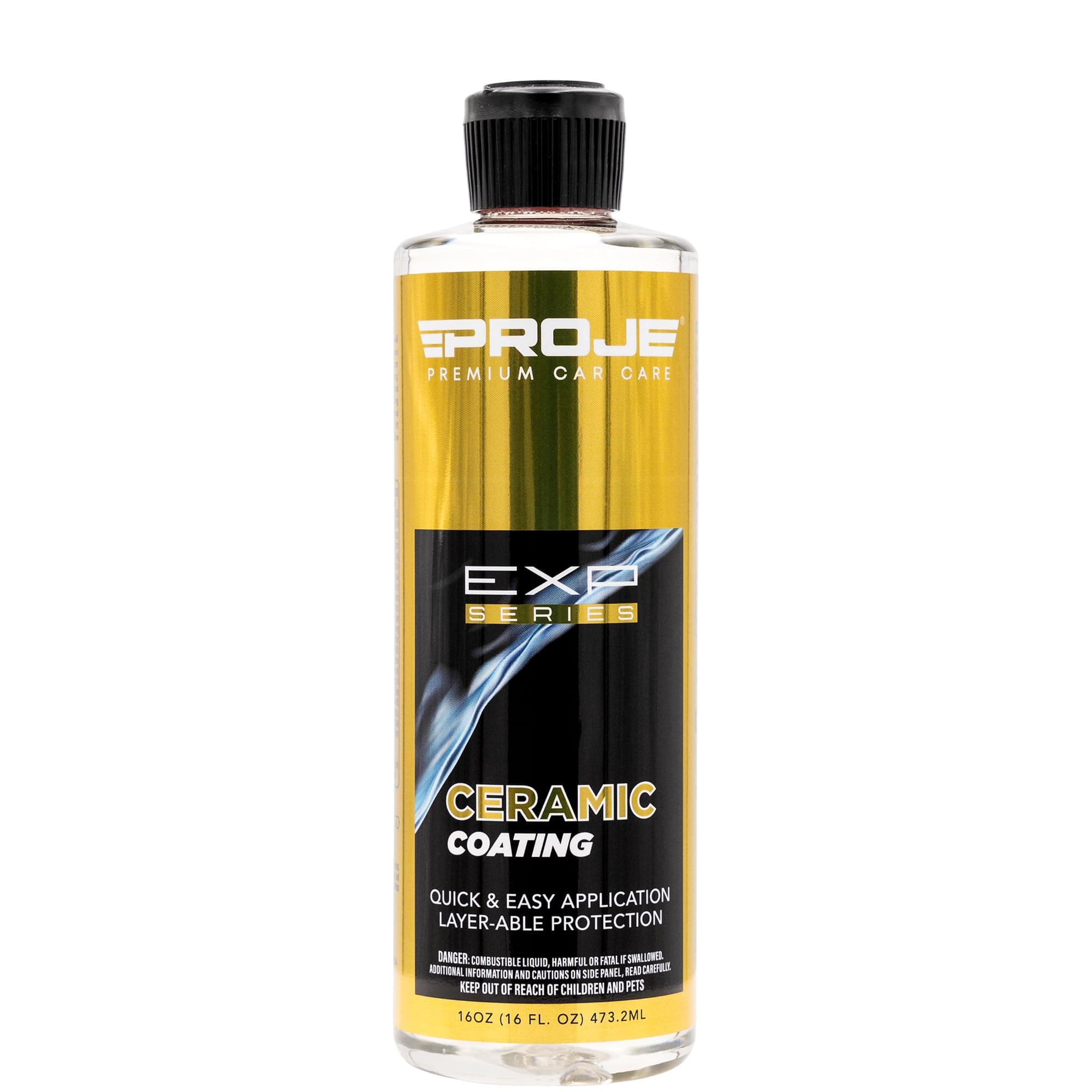 Proje Ceramic Coating - 12+ Month Durability - Easy to Apply - High Gloss - Anti Scratch - Safe on All Surfaces - Hydrophobic SiO2 Top Coat For Cars, Trucks, RVs, and More - 16 fl oz