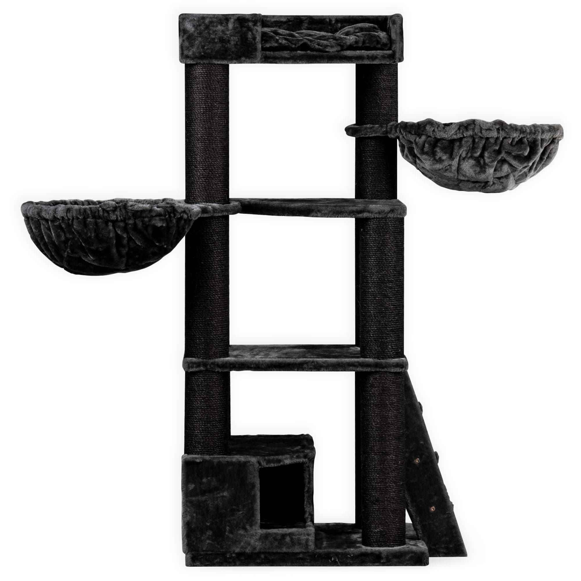 RHRQuality Cat tree for large cats Corner Coon XXL extra big breed trees scratch post and adult towers Furniture scratcher activity centre (Blackline Dark Grey)