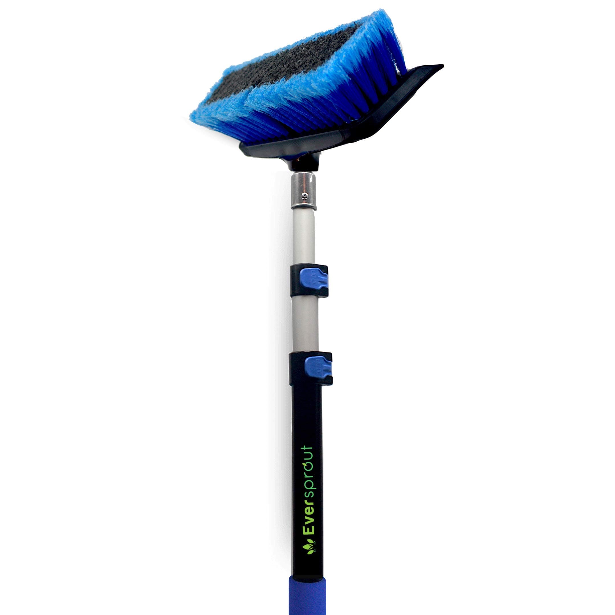 EVERSPROUT 1.5-3.7m Scrub Brush (6m Reach) | Rubber Bumper & Squeegee | Lightweight Extension Pole Handle (5-12 Ft Pole, 20 Ft. Reach) | Soft Bristles to Wash Car, RV, Boat, Deck, Floor | No Scratch