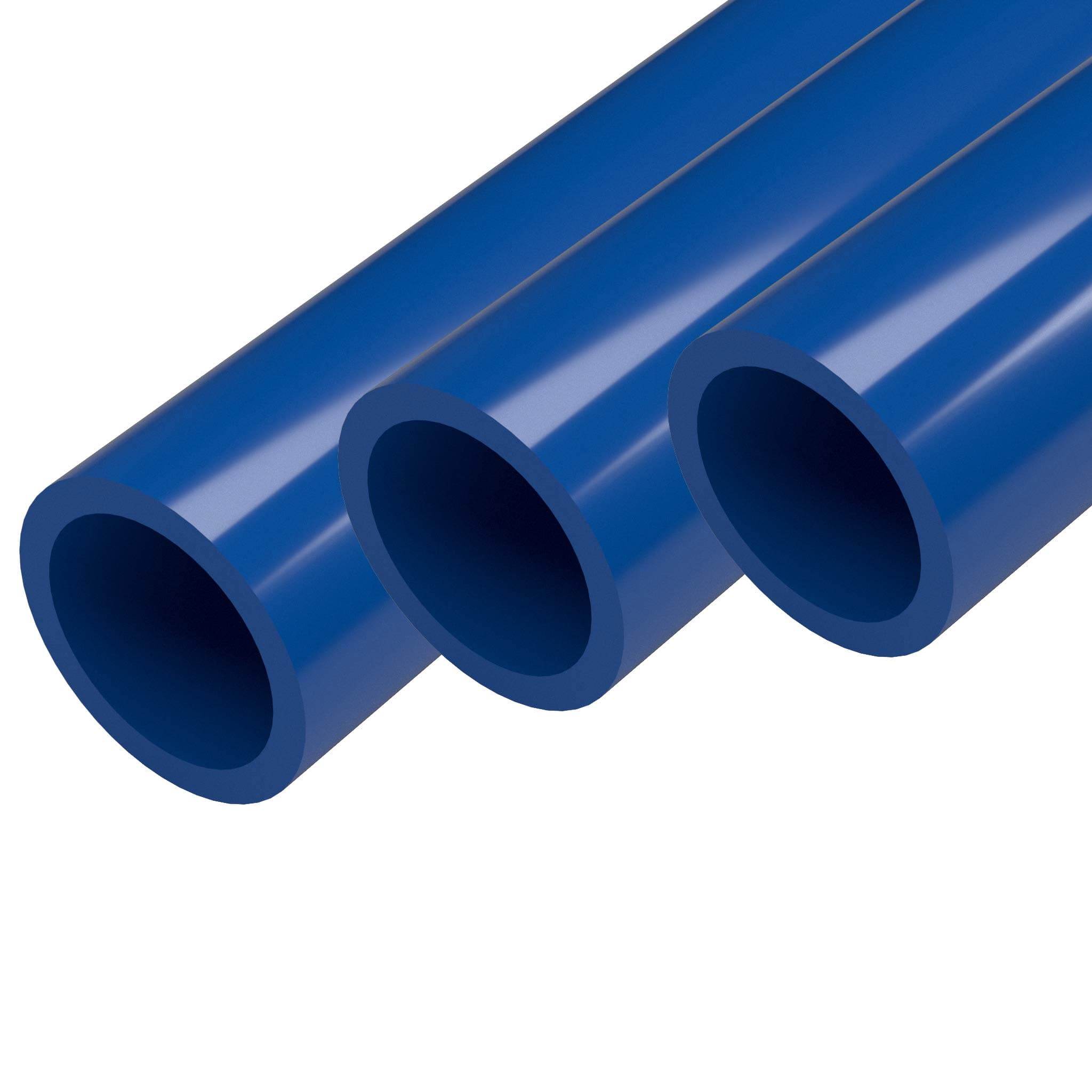 FORMUFIT PVC Pipe, 1-1/4" Size, (1.660" Actual OD) SCH 40 Furniture Grade, Blue (40"L x 3-Pack) DIY Structural for Greenhouse, Garden, Dog Agility and Maker Projects - P114FGP-BL-40x3
