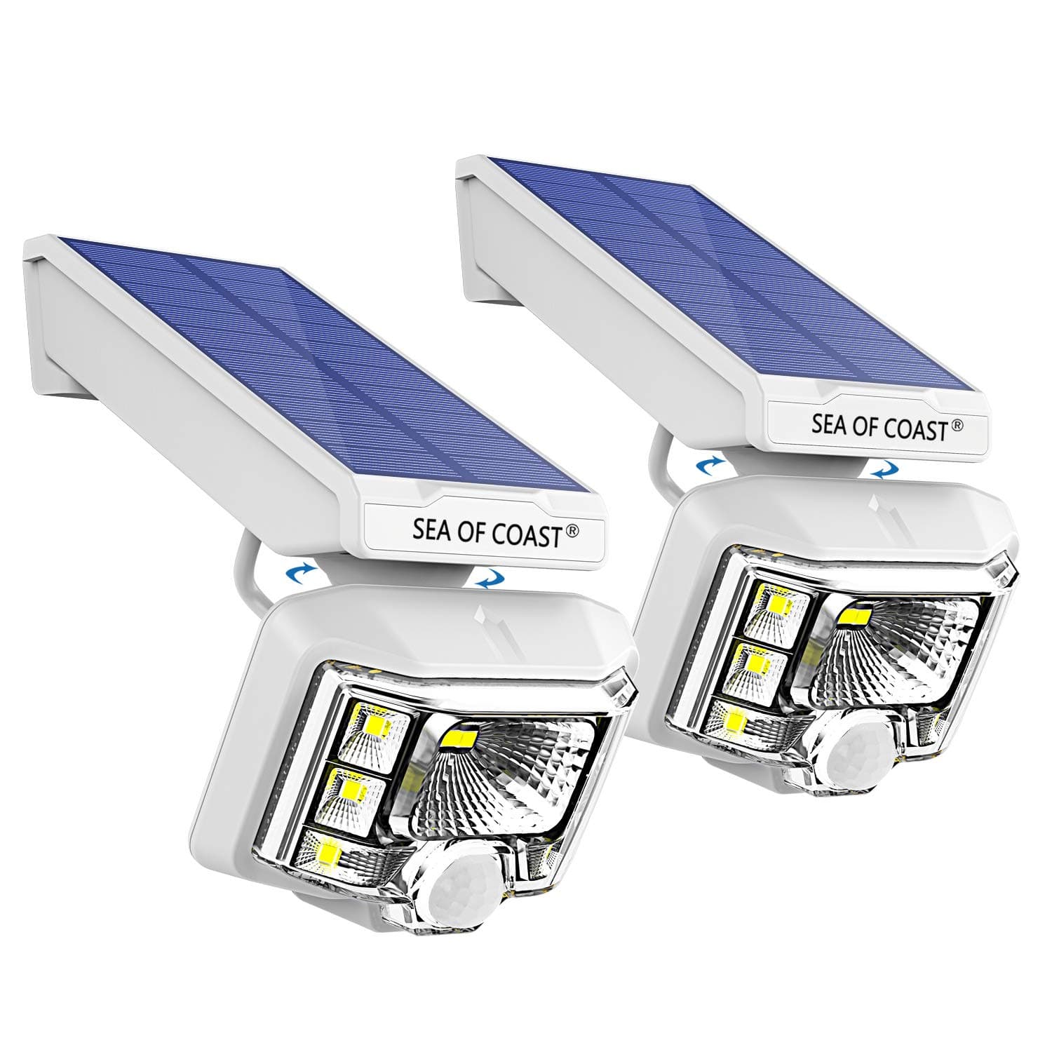 Outdoor Wireless Solar Light, Intelligent dynami Sensor, 8-Channel LED Lighting Super Bright Motion Sensor Light, Wide-Angle Lighting - IP65 Waterproof Solar Light for Patio (N-2pack)