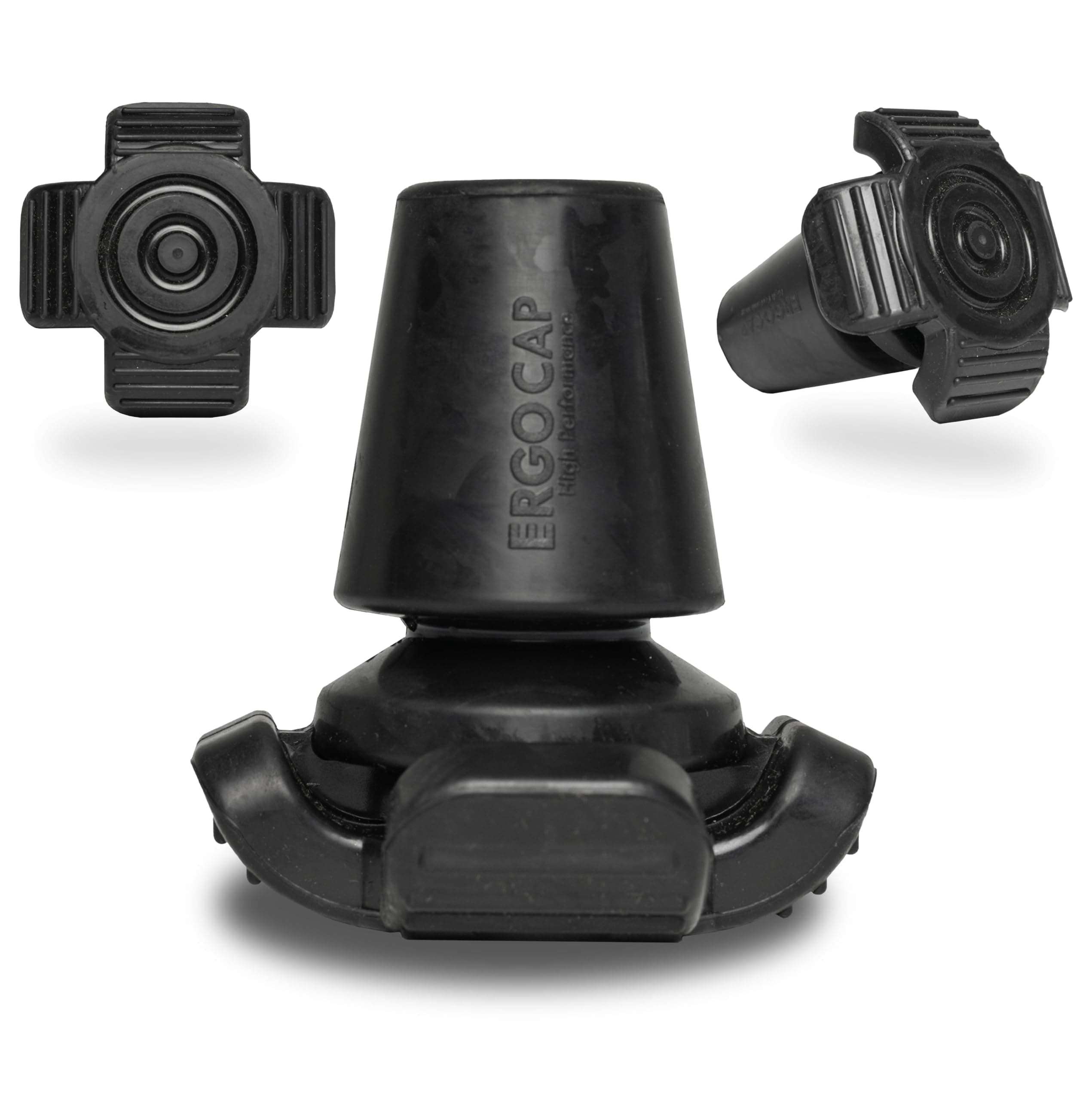 Ergocap® High Performance Crutch Rubber Tip - Rubber Replacement Foot Pad for Walking Canes - Stable Four Point, Engineered to Mimic The Joint Articulation of The Foot/Ankle (Universal-1 Crutch Tip)