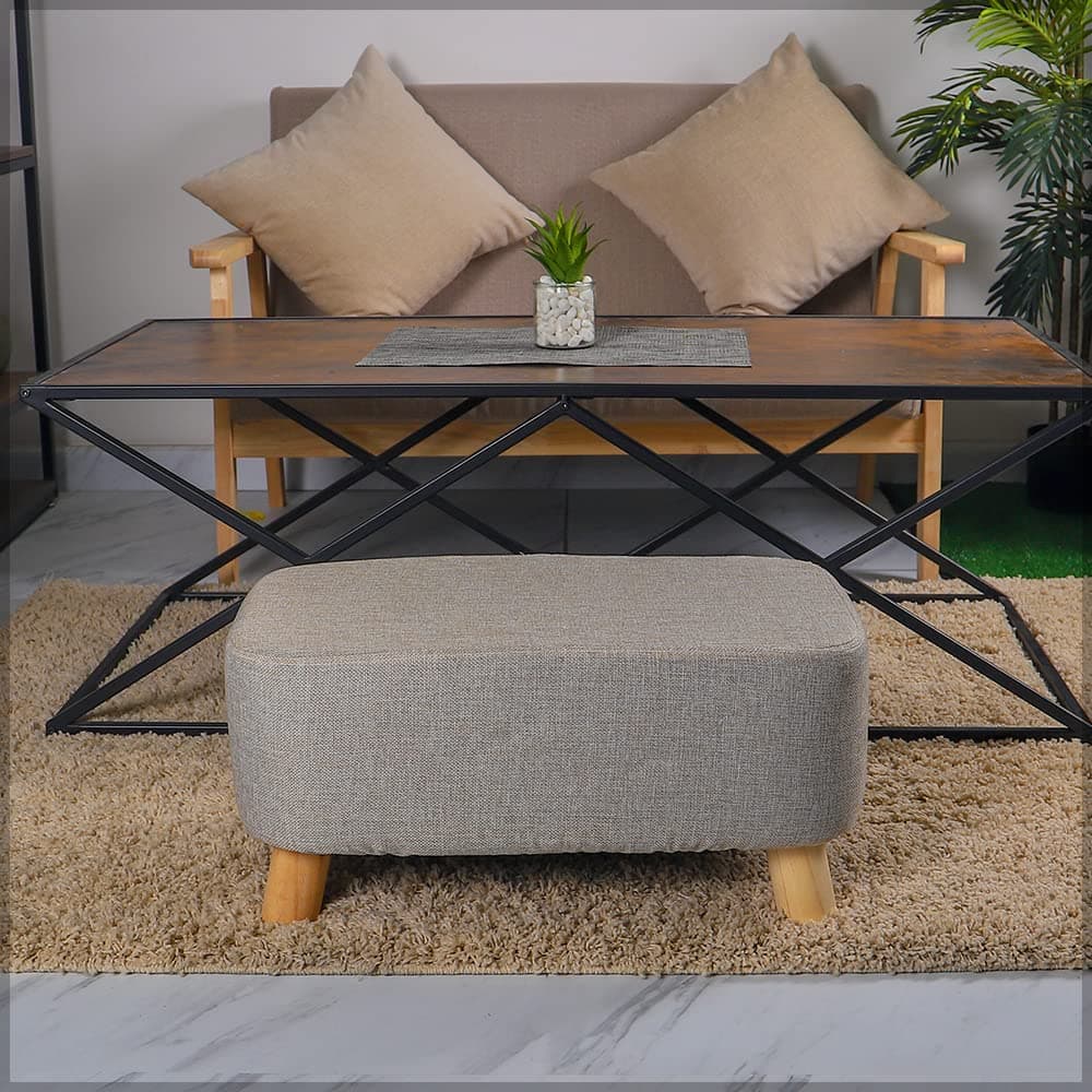 YATAI Ottoman Stool, Pouffe Bench with Solid Wood Legs, Anti Slip Ottoman Bench Support 350 lbs, Footstool with Removable Linen Cover, Multifunctional Shoe Bench Footrest Stool for Bedroom,Living Room