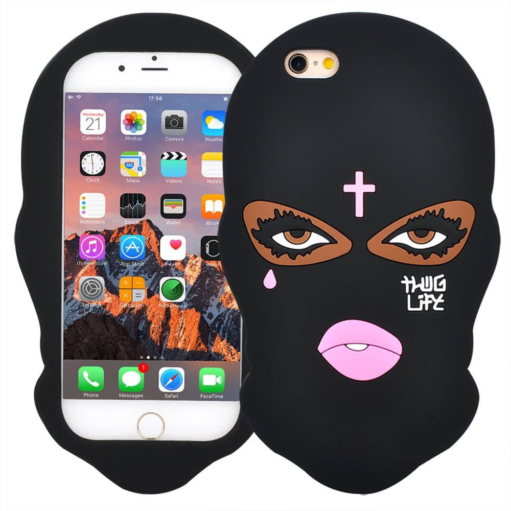 VERYLULU Case for iPhone Xs Max 6.5" (2018) Goon Thug Life 3D Cute Cartoon Big Eyes Woman Face Masked Teared Girls Jesus Christian Cross Soft Silicone Phone Protective Shockproof Coque Cover Case