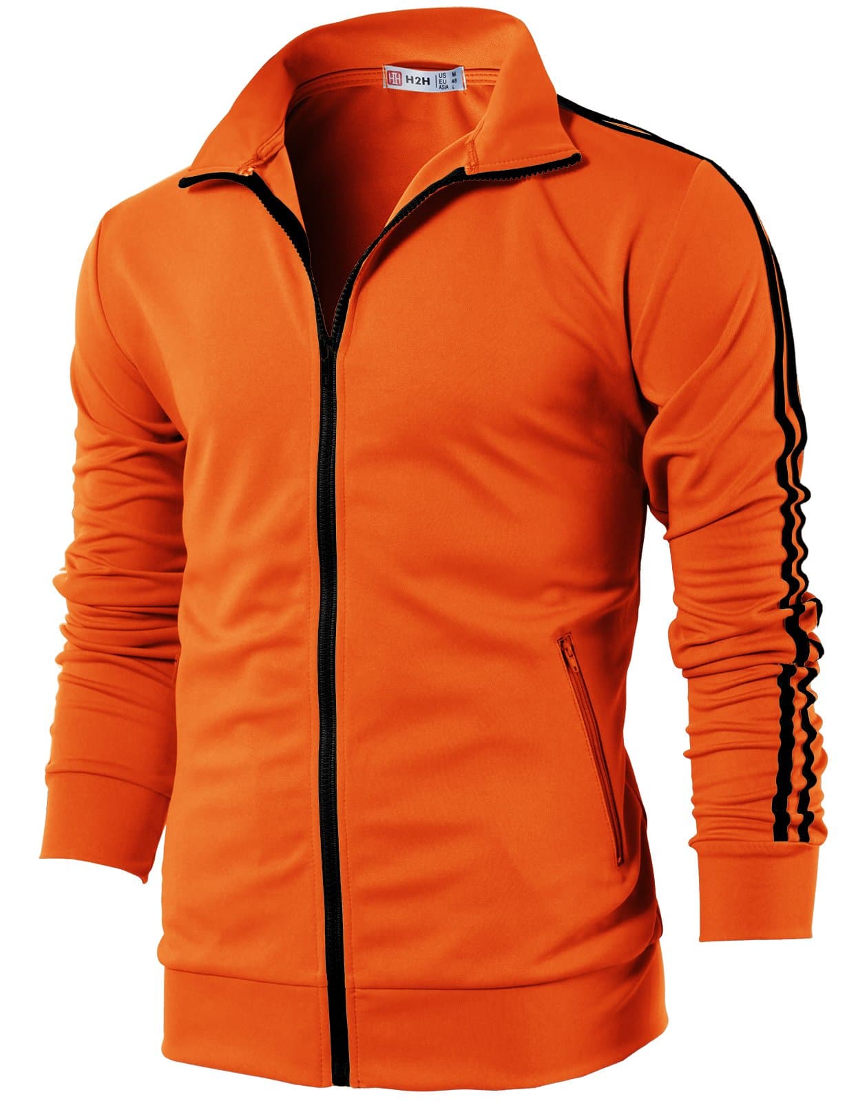 H2H Mens Active Slim Fit Track Lightweight Jacket Zip-up Long Sleeve Training Basic Designed