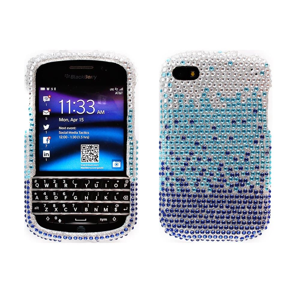BlackBerry Q10 Blue Waterfall Full Rhinestone