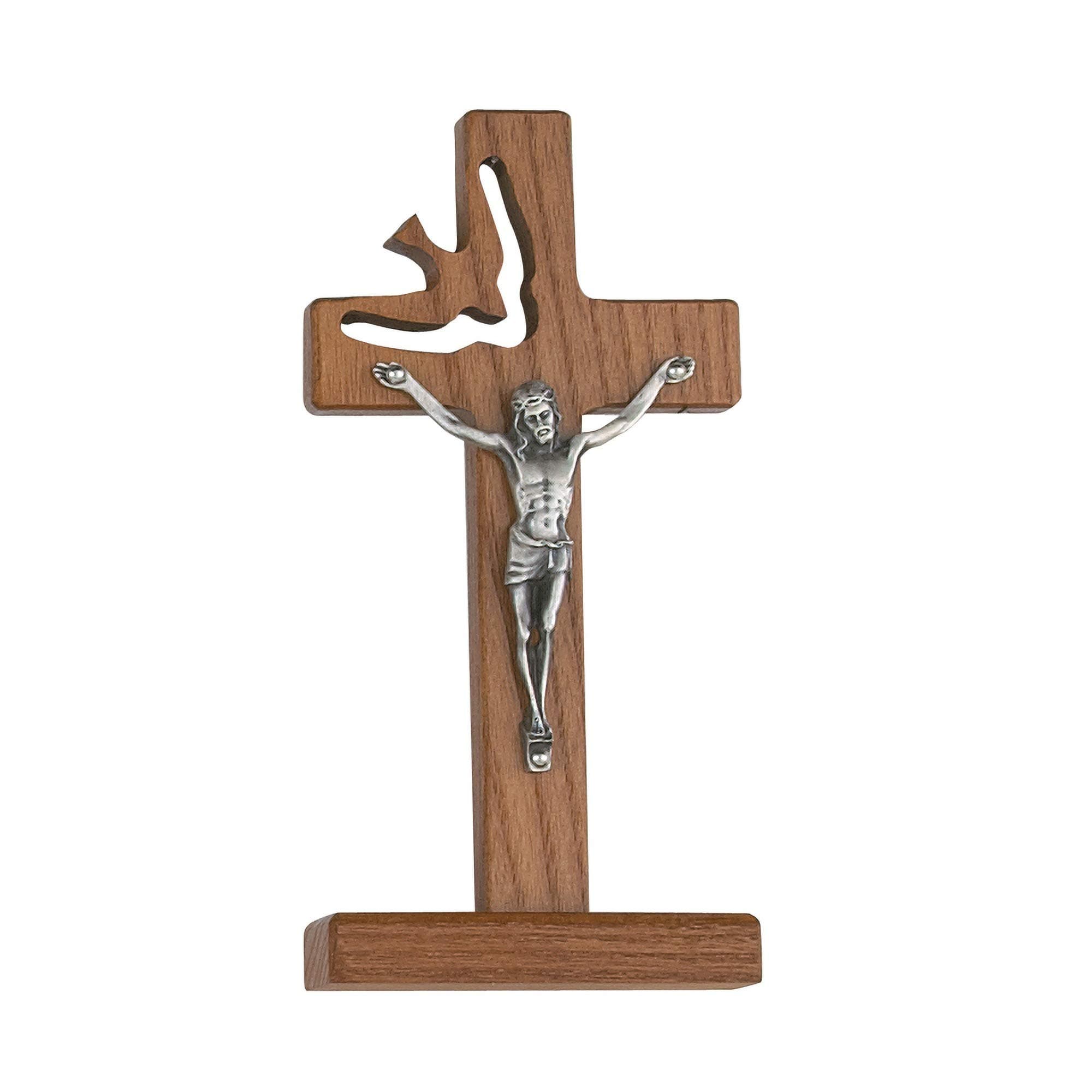 McVan Holy Spirit Walnut Crucifix - 6 inches