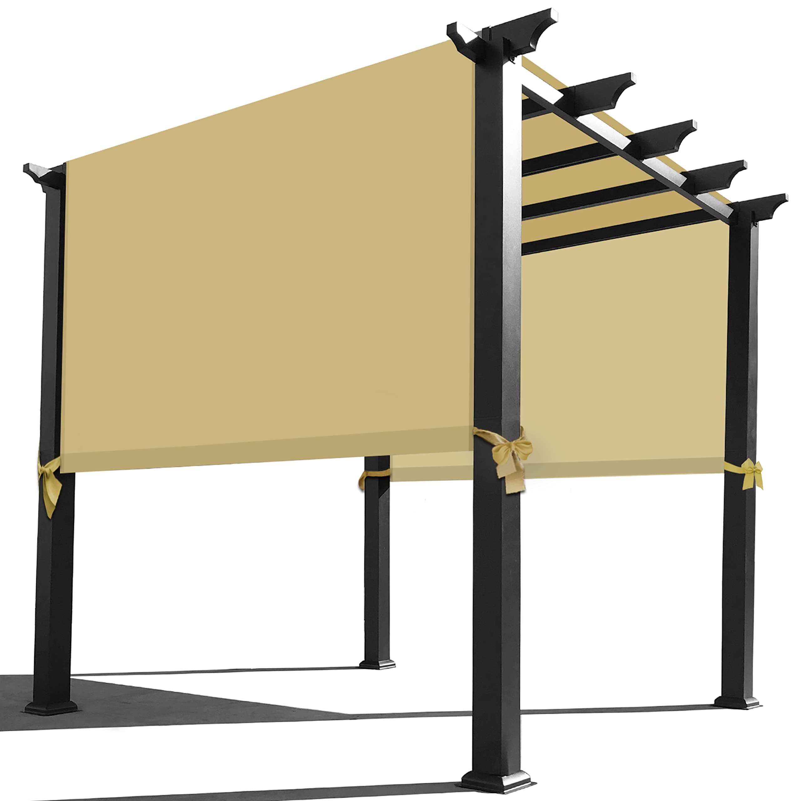 Alion HomeRod Pocket Waterproof Universal Replacement Shade Canopy Top Cover for Pergola (16' X 9', Desert Sand)