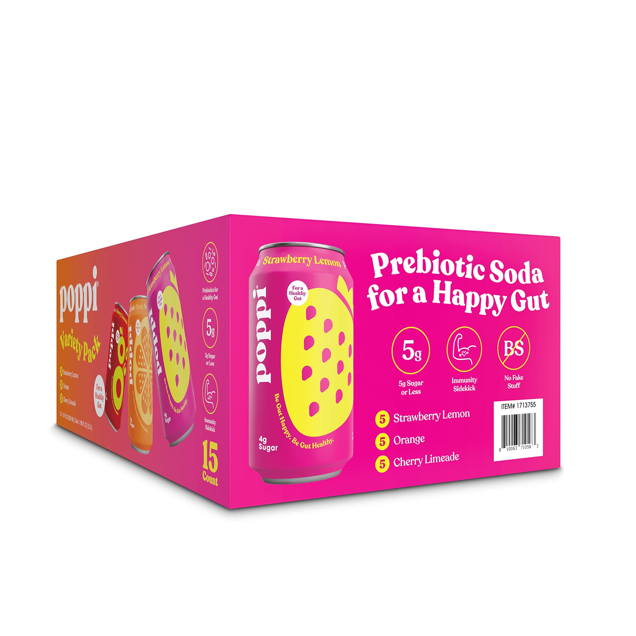 poppi Variety Pack 340 ml (Pack of 15)