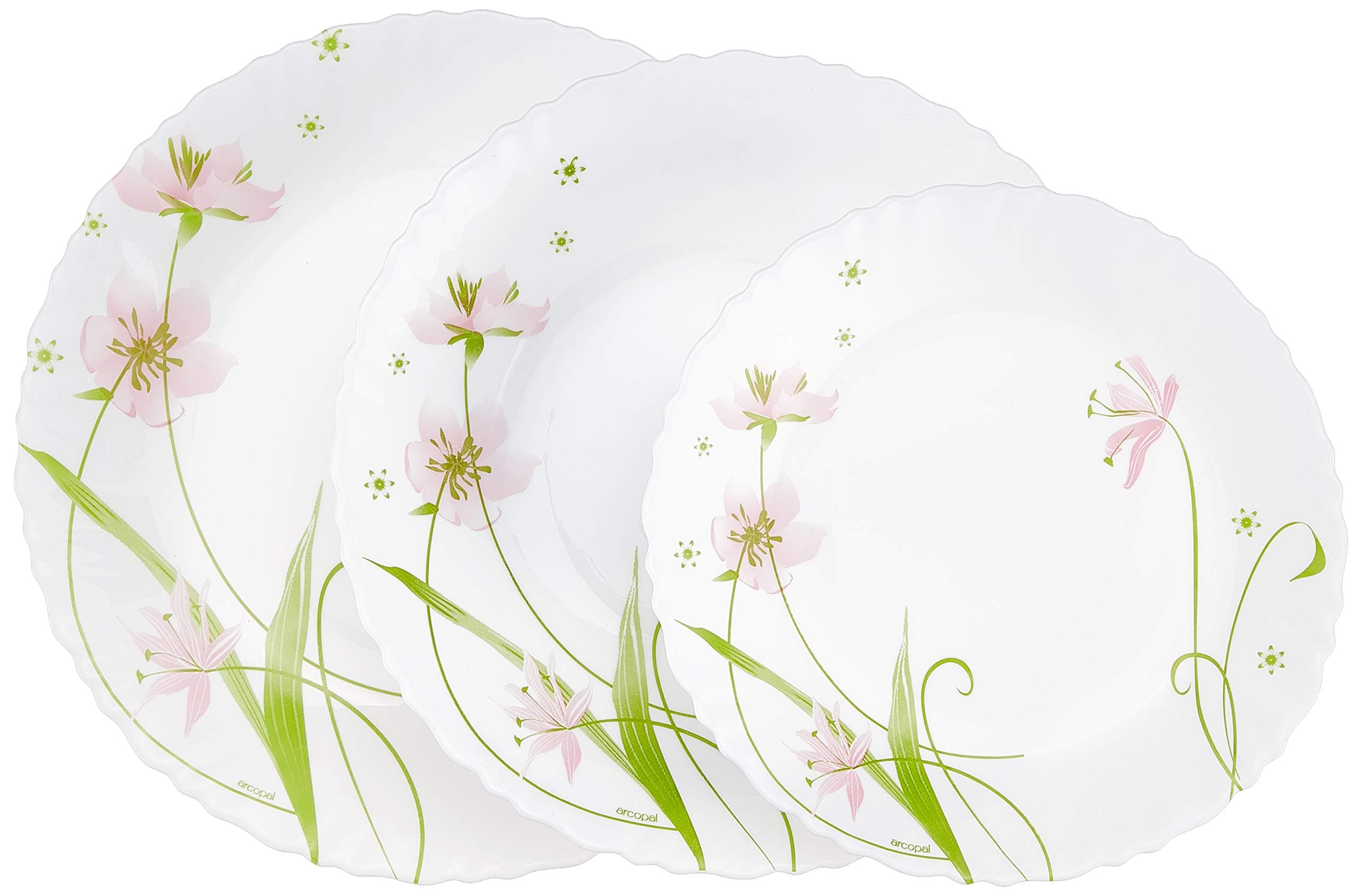 Dajar Selma Table Service Set 18 Pieces. Arcopal White Pink Green 31.3 x 16.1 x 29.7 cm Glass, Units