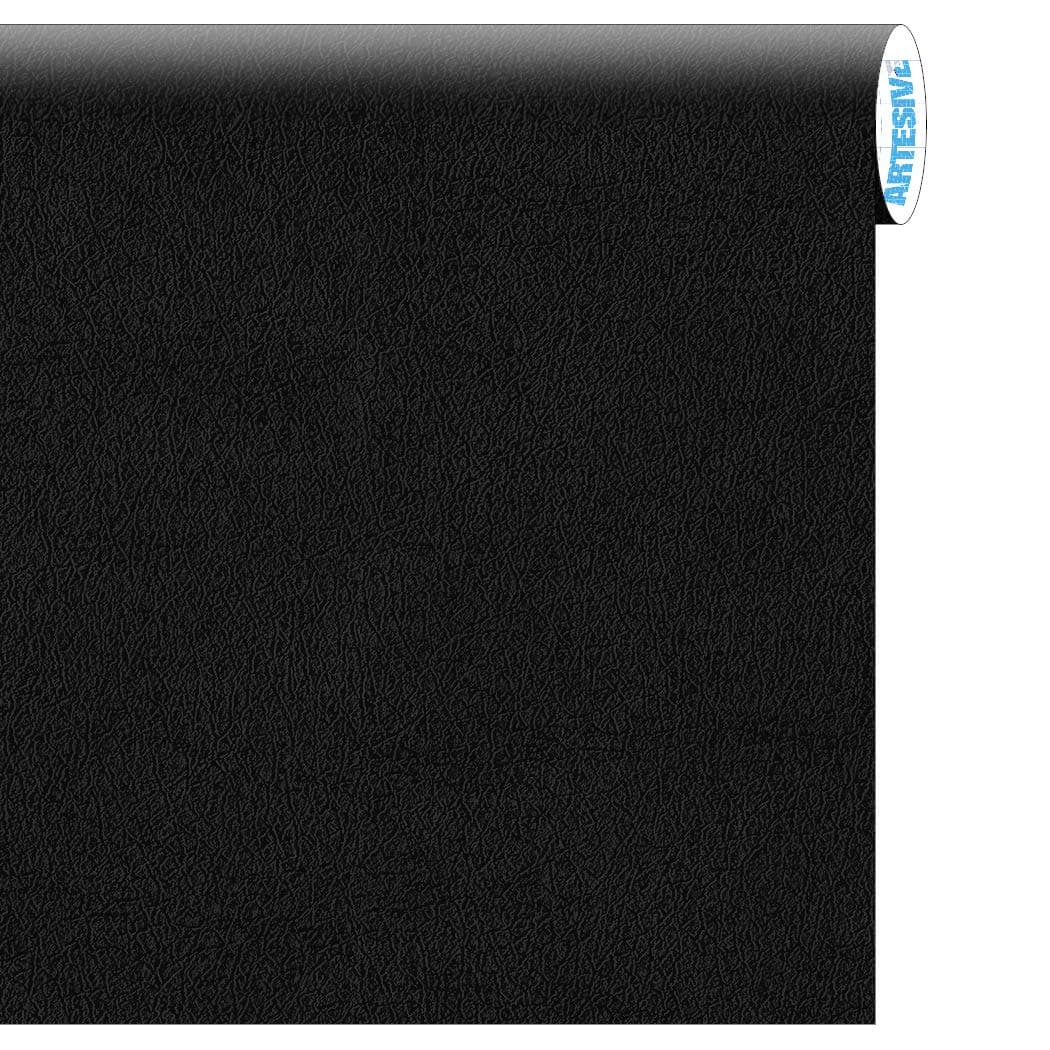 ARTESIVE TEC022 Black Leather Effect 30 cm x 2,5mt. (11.8 in x 8.20 ft) Self Adhesive Vinyl Film for home interior decoration, furnitures, door and all smooth surfaces