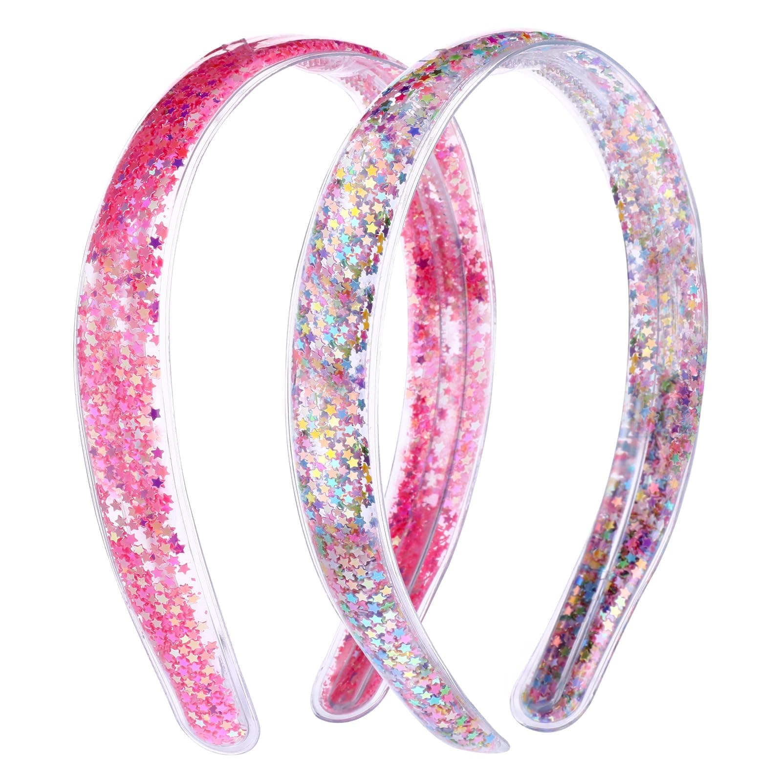 Sibba Headband 2 PCS Cute Head Bands Sequin Glitter With Teeth Headwear Birthday Easter Party Elastic Headpiece Girls Hair Styling Halloween Christmas Party Accessories