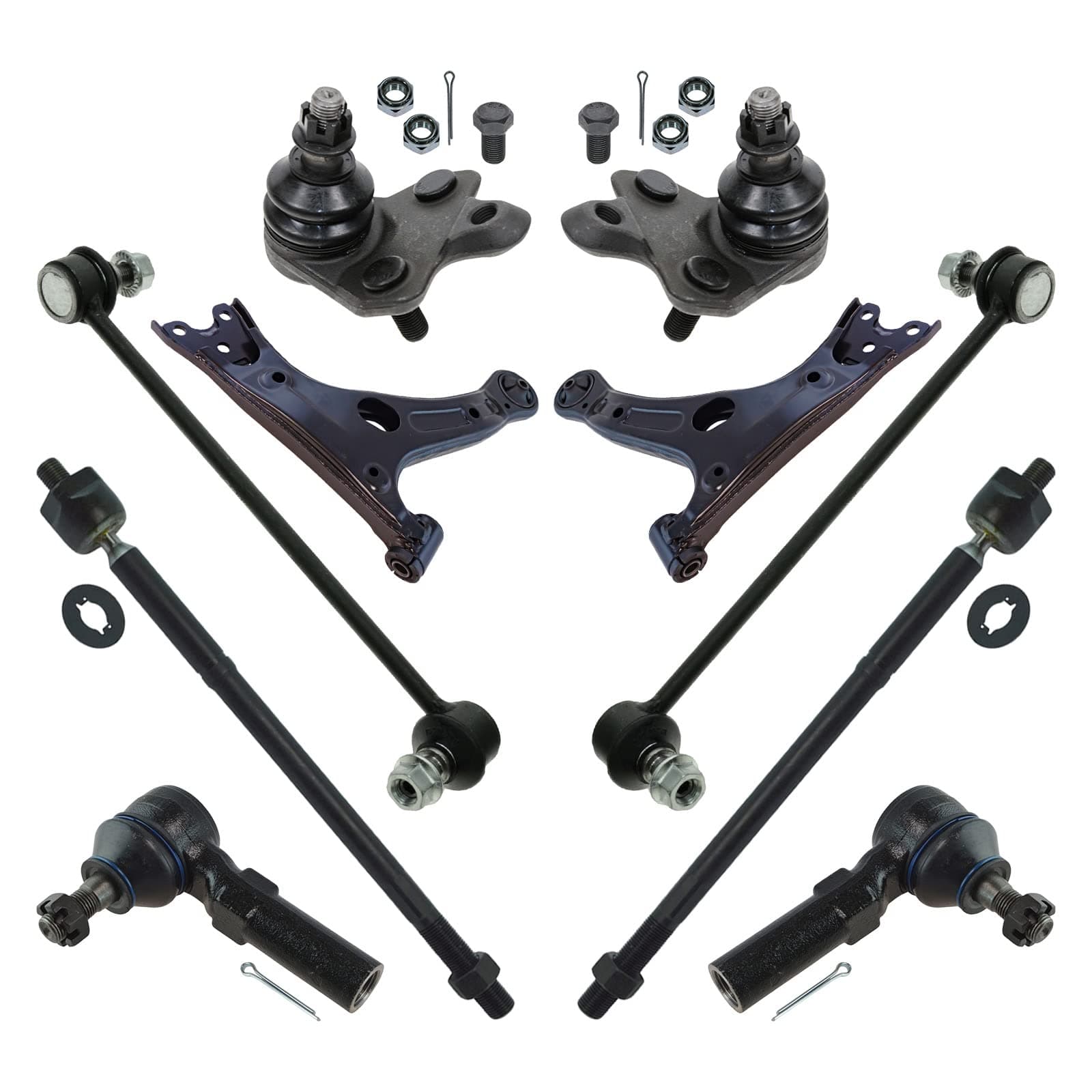 TRQ Front Steering & Suspension Kit Compatible with 2014-2018 Toyota Corolla