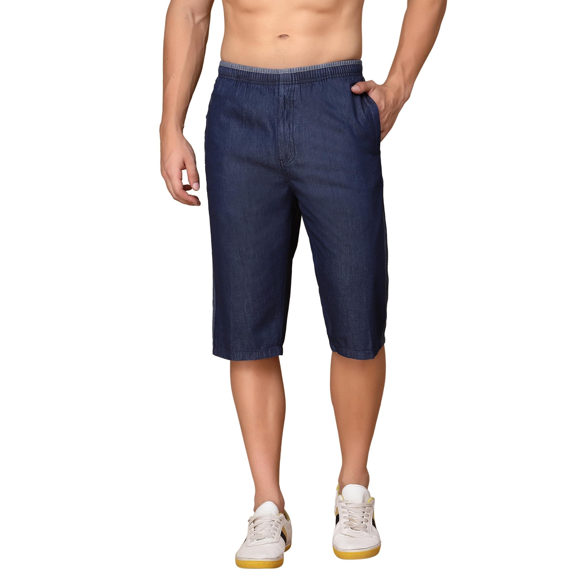 SAPPERMens Regular fit Denim 3/4th Capri Pant