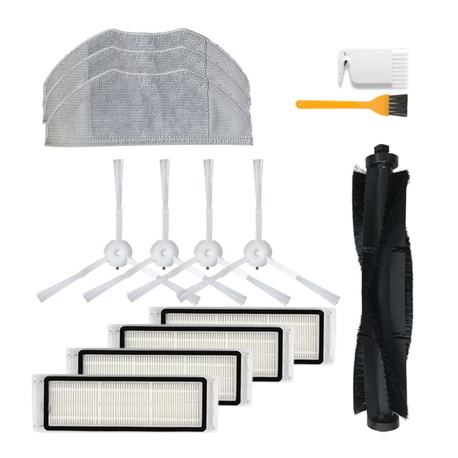 Replacement Parts Accessories Kit Compatible for 360 S5 S7 Robot Vacuum Cleaner,1 Main Roller Brush 4 Side Brush 4 HEPA Filter 3 Mop Cloth