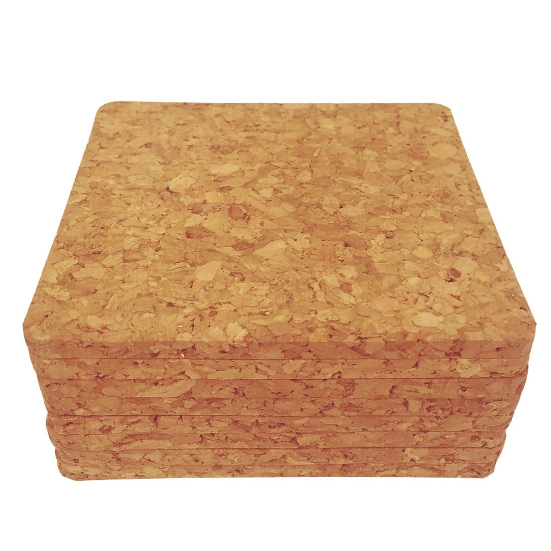 laucork Cork Coaster Backing, Square Cork Drink Coasters 4" x 4", Pack of 8 from (8)