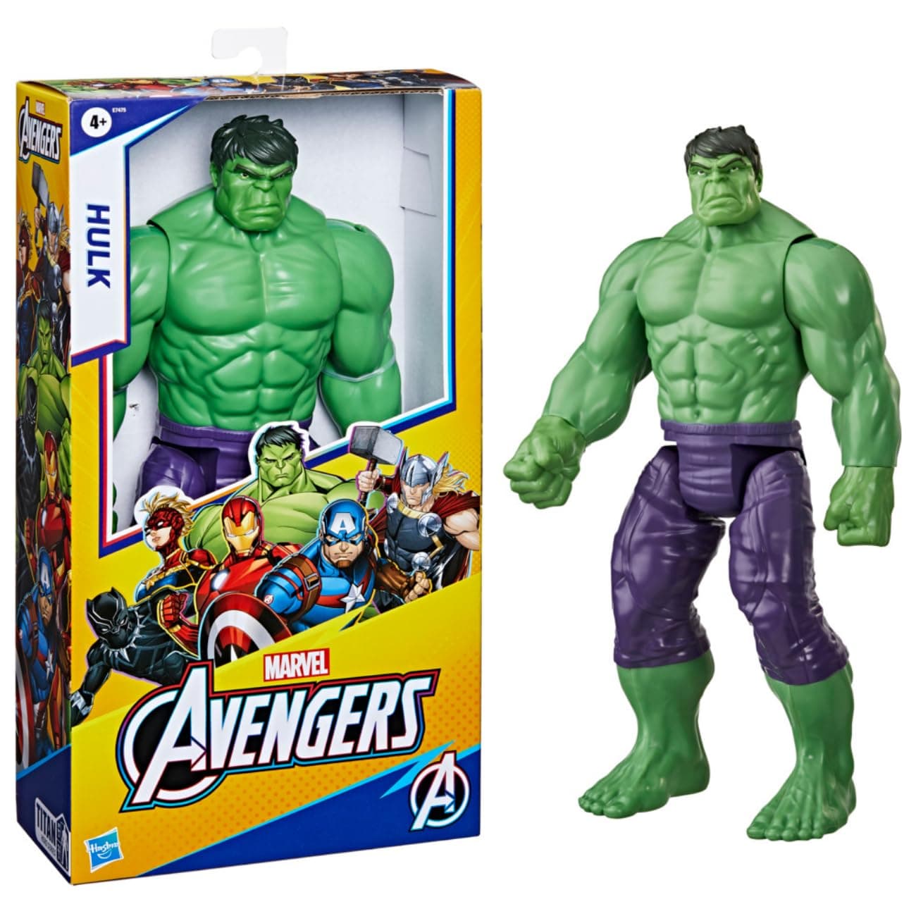 MARVEL Avengers Titan Hero Series Blast Gear Deluxe Hulk Action Figure, 12-Inch Toy For Kids Ages 4 & Up