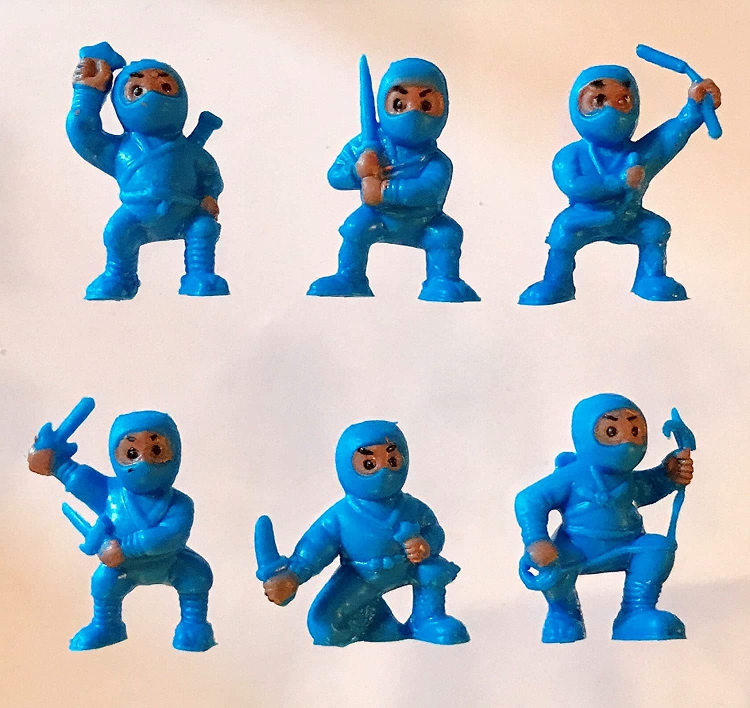 40 Blue Mini Karate Ninjas Warriors Fighters Figures Cupcake Cake Toppers Ninja Kung Fu Guys Martial Arts Men Lot Party Favors