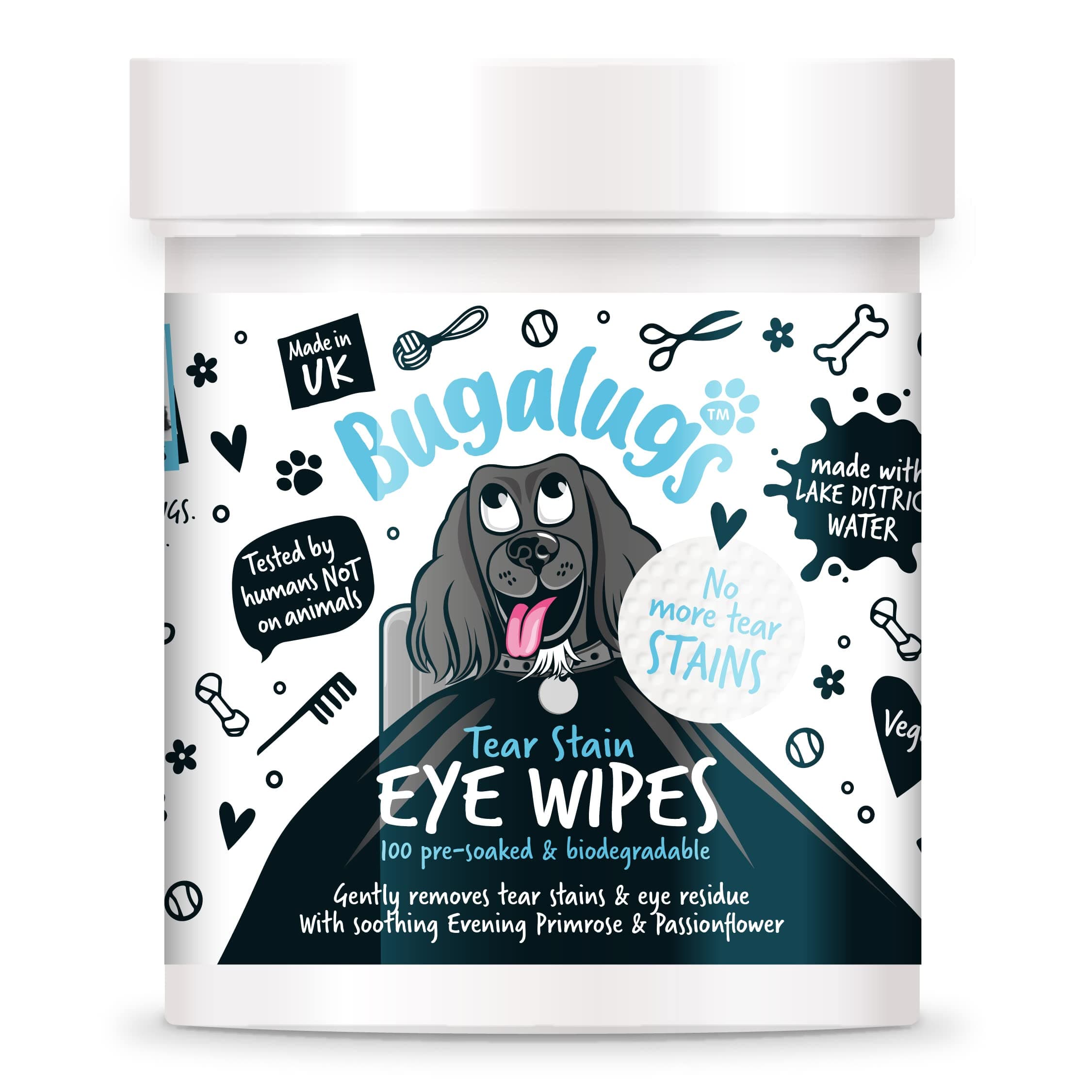Dog Eye Wipes 100 Biodegradable textured pre-soaked Dog Wipes. Safe & Easy Cleaning For Dogs - Pet Eye Wipes Remove Tear Stains, Dog Eye Crust & Eye Discharge