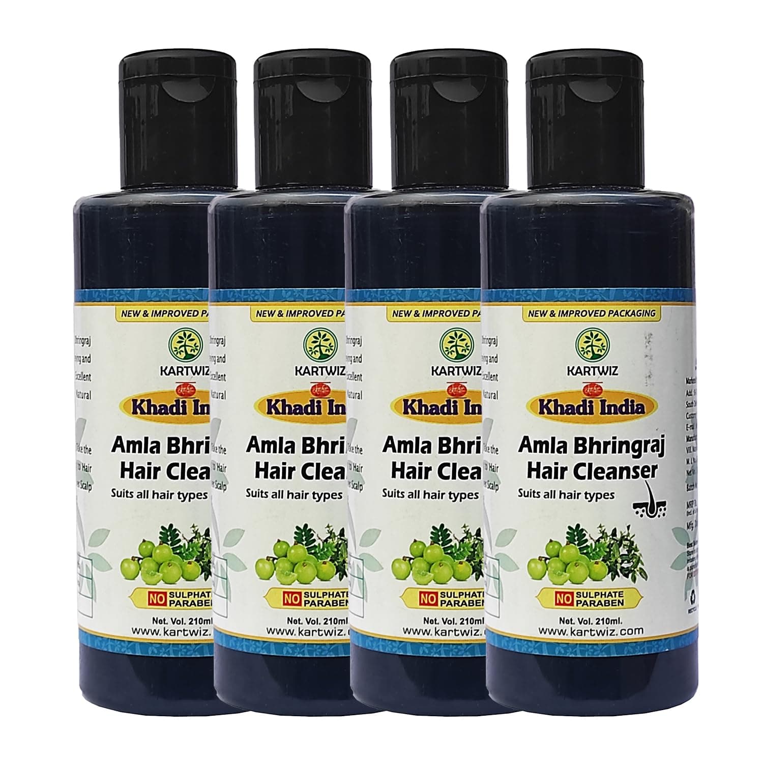 Khadi Natural Herbal Amla Bhringraj Shampoo For Men And Women Pack Of 4