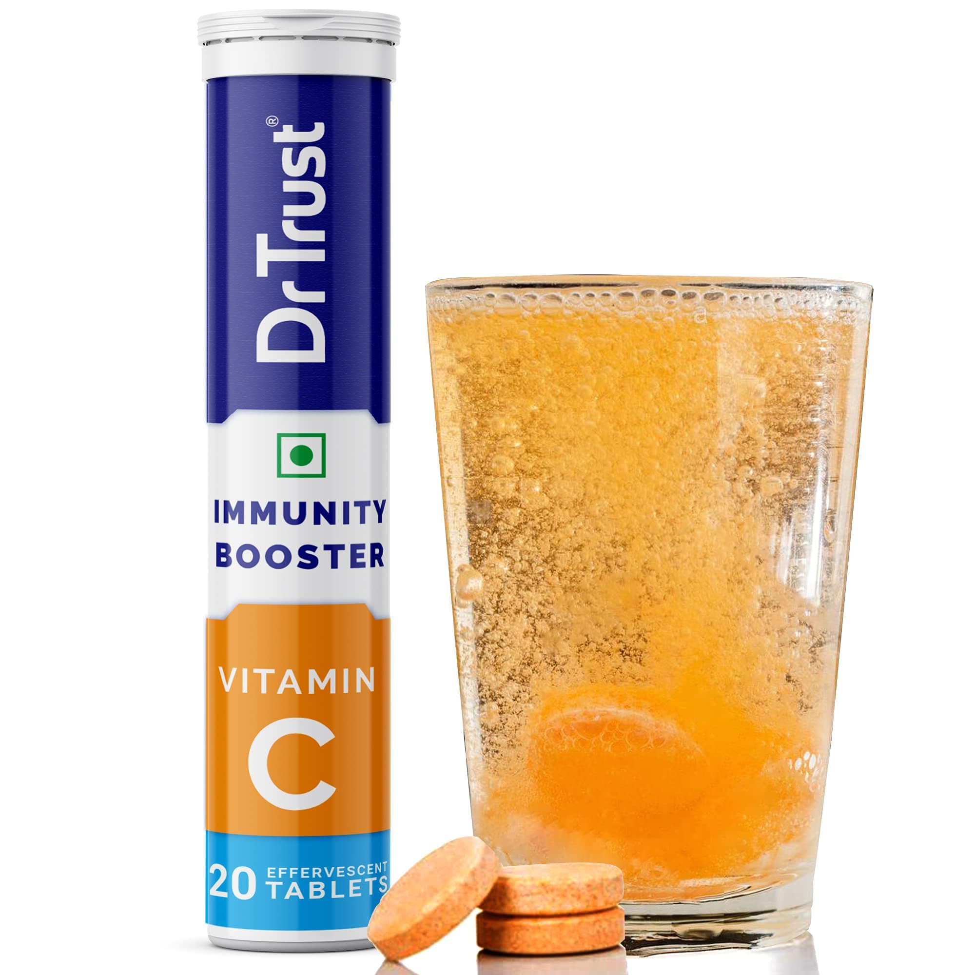 Dr Trust Vitamin C Effervescent Tablets with Zinc & Amla Sugarfree Supplement for face and hair -721