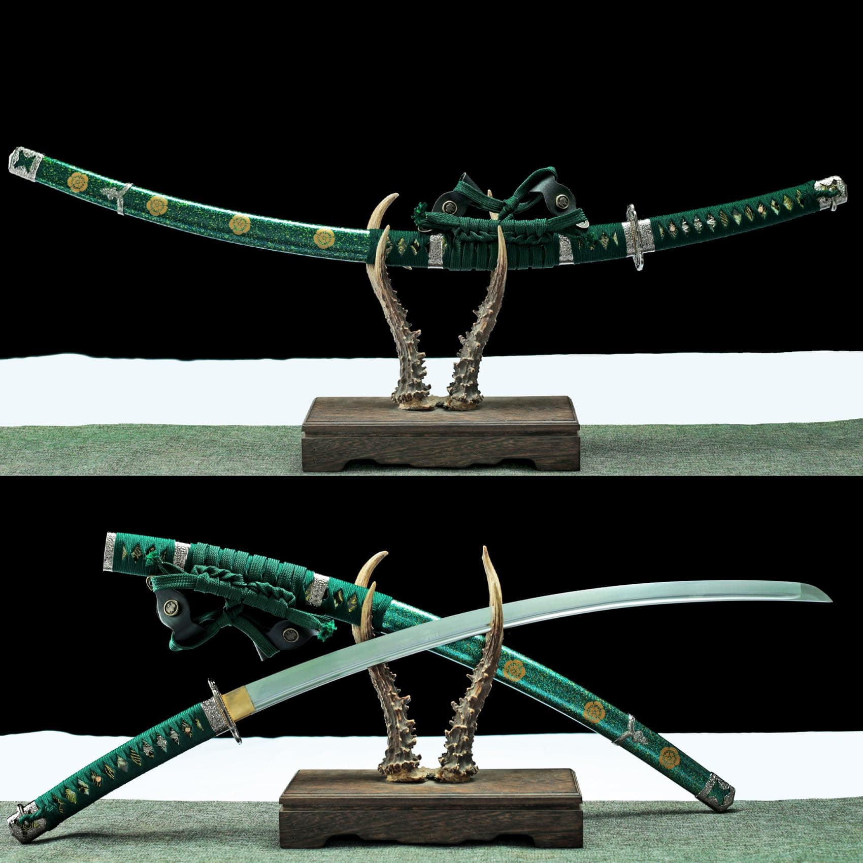 41 Inch Authentic Tachi More Curved Handmade Japanese Samurai Katana Sword T10 Carbon Steel Full Tang for Man Gift Cosplay Decoration Self Defense